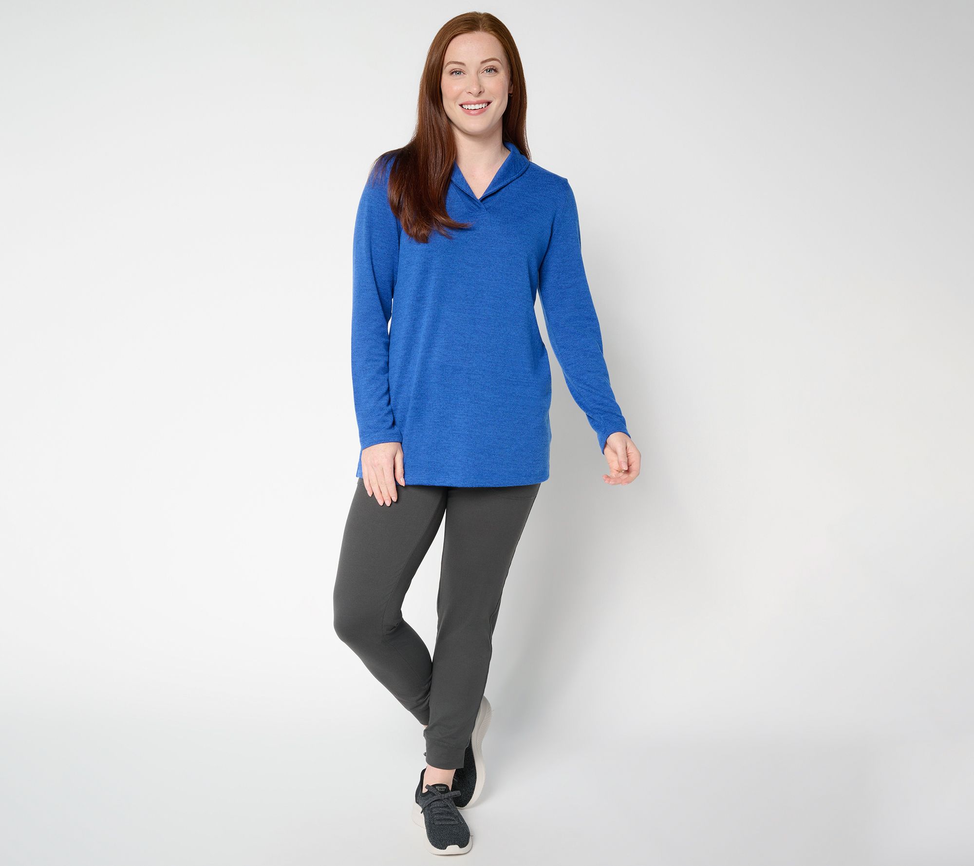 Denim & Co. Regular Heavenly Jersey Shawl Collar Tunic