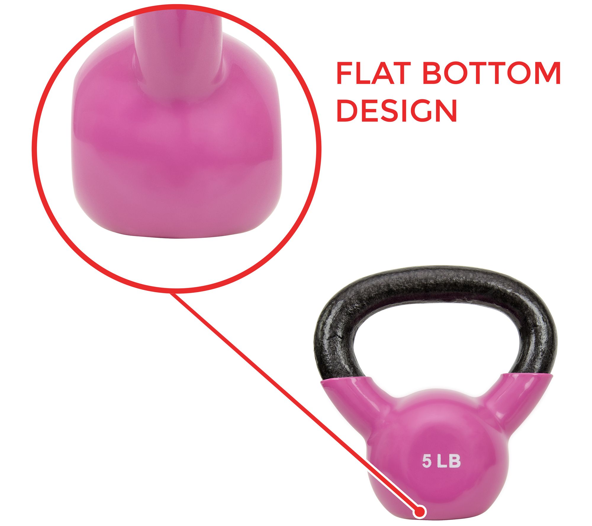 Sunny Health & Fitness Vinyl Coated Kettle Bell- 5-lbs
