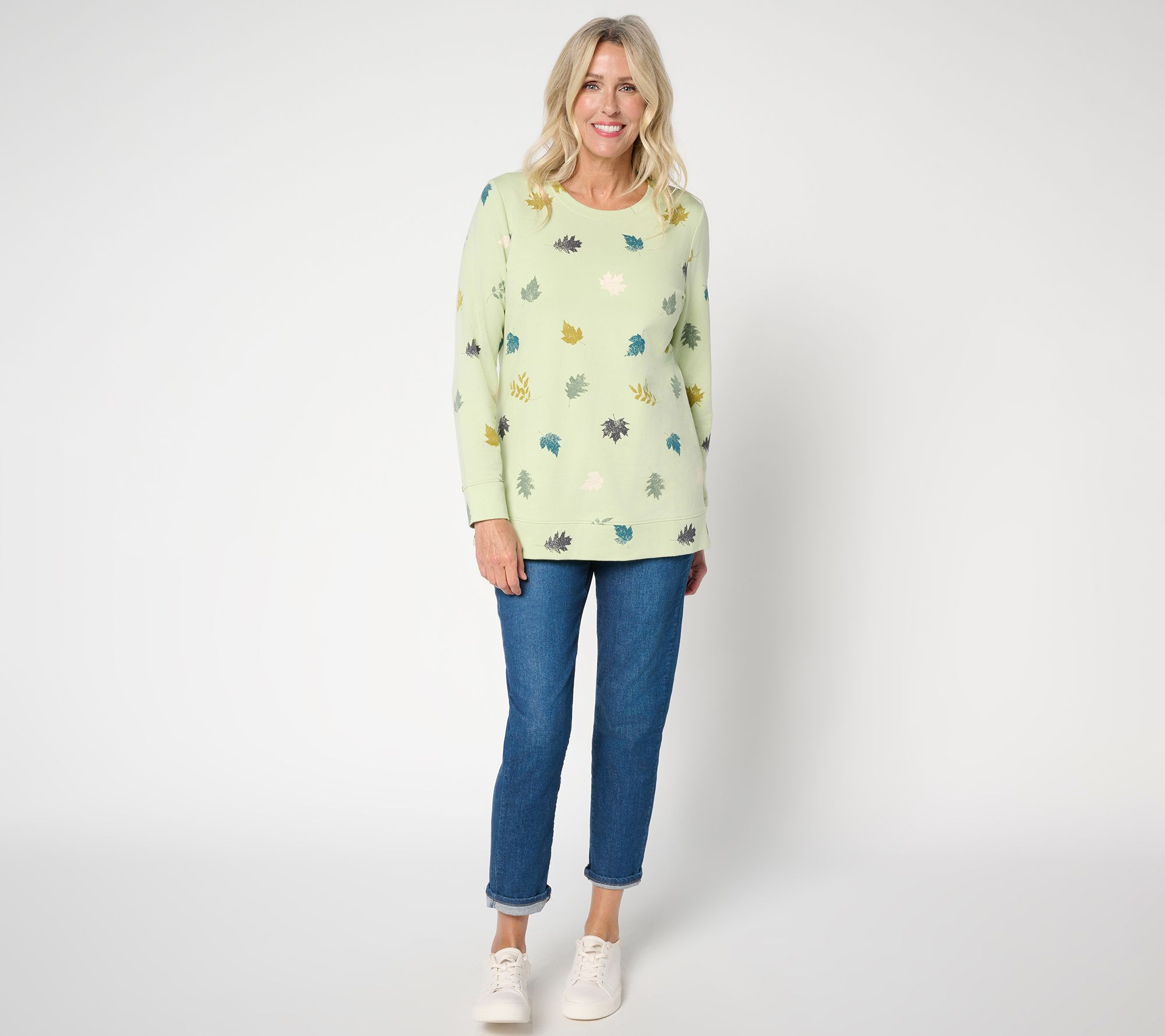 Denim & Co. Regular Printed Fall French Terry Tunic