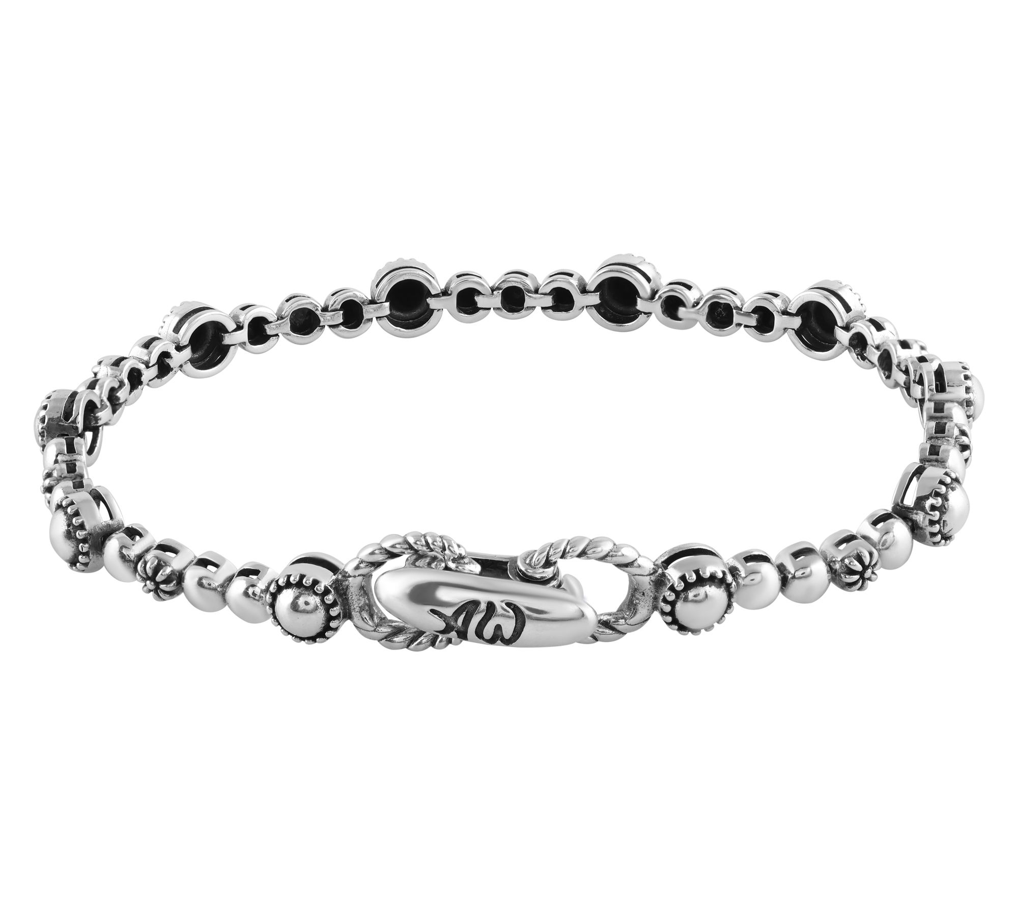 American West Sterling Silver Concha Tennis Bracelet