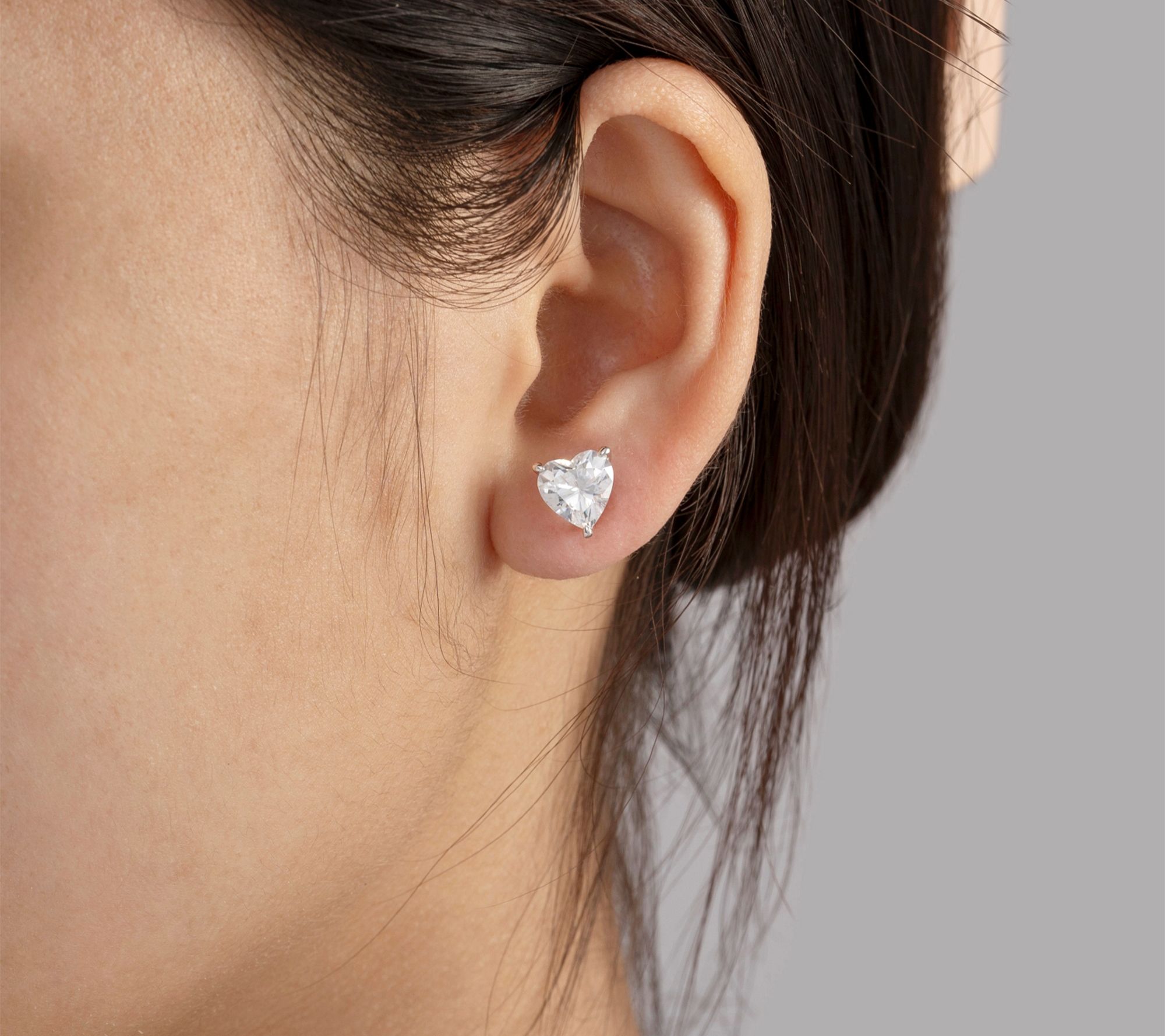 Diamonique Love Bracelet & Stud Earrings Set, Sterling Silver