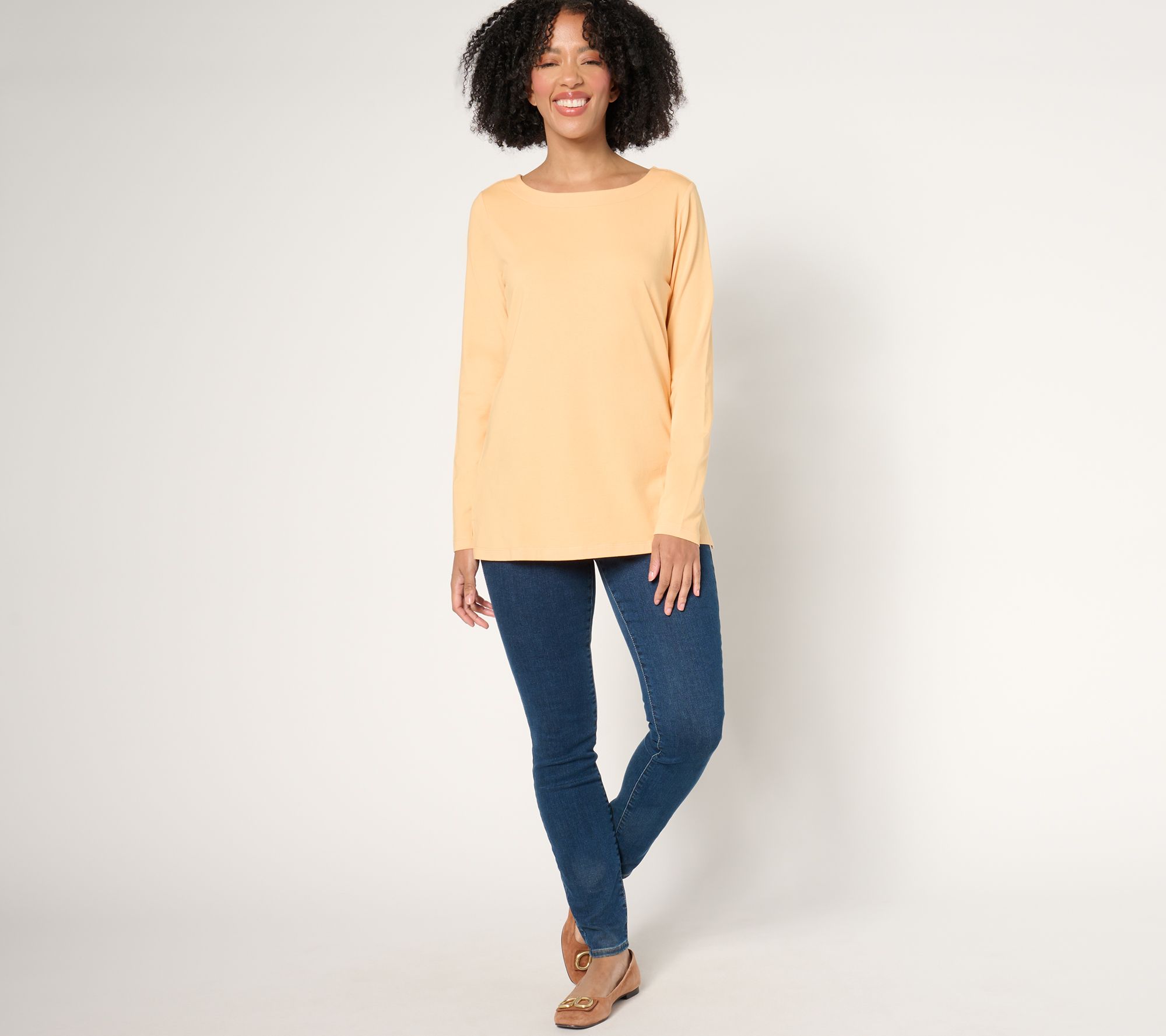 Belle by Kim Gravel Primabelle Knit Long Sleeve Boatneck Top