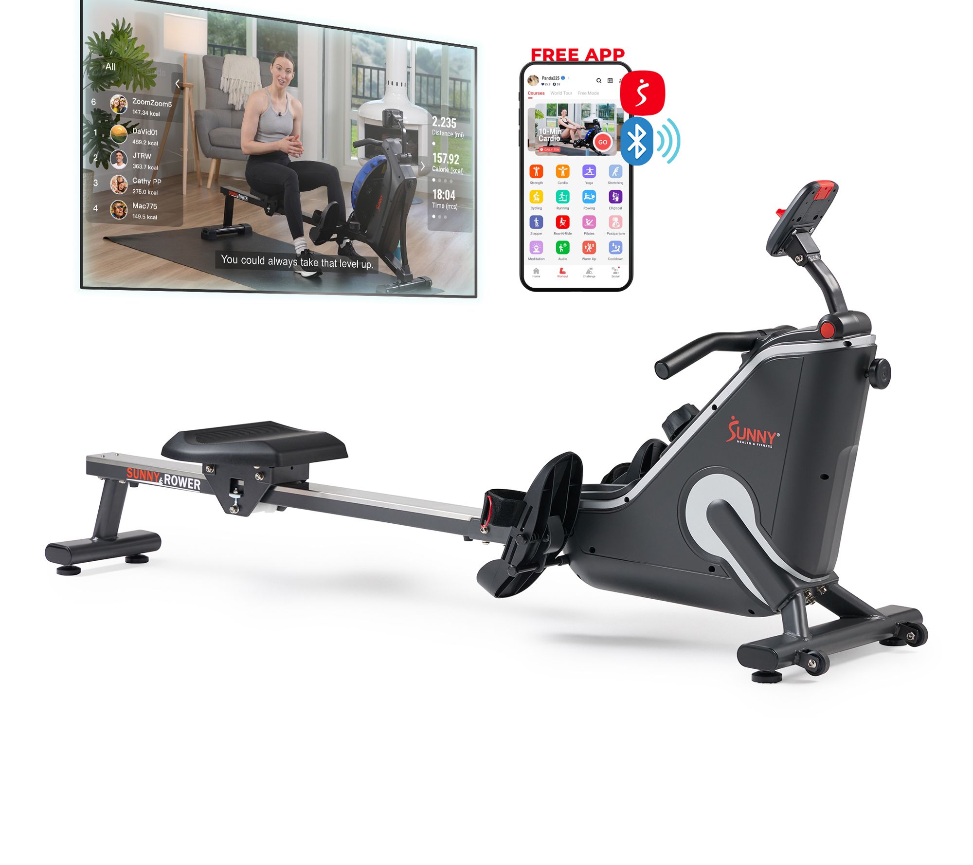 Sunny Corezy Smart Magnetic Rowing Machine