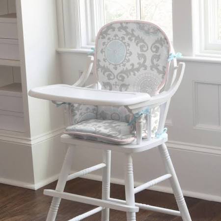 Carousel Designs Nursery Rhyme Toile Sage High Chair Pad
