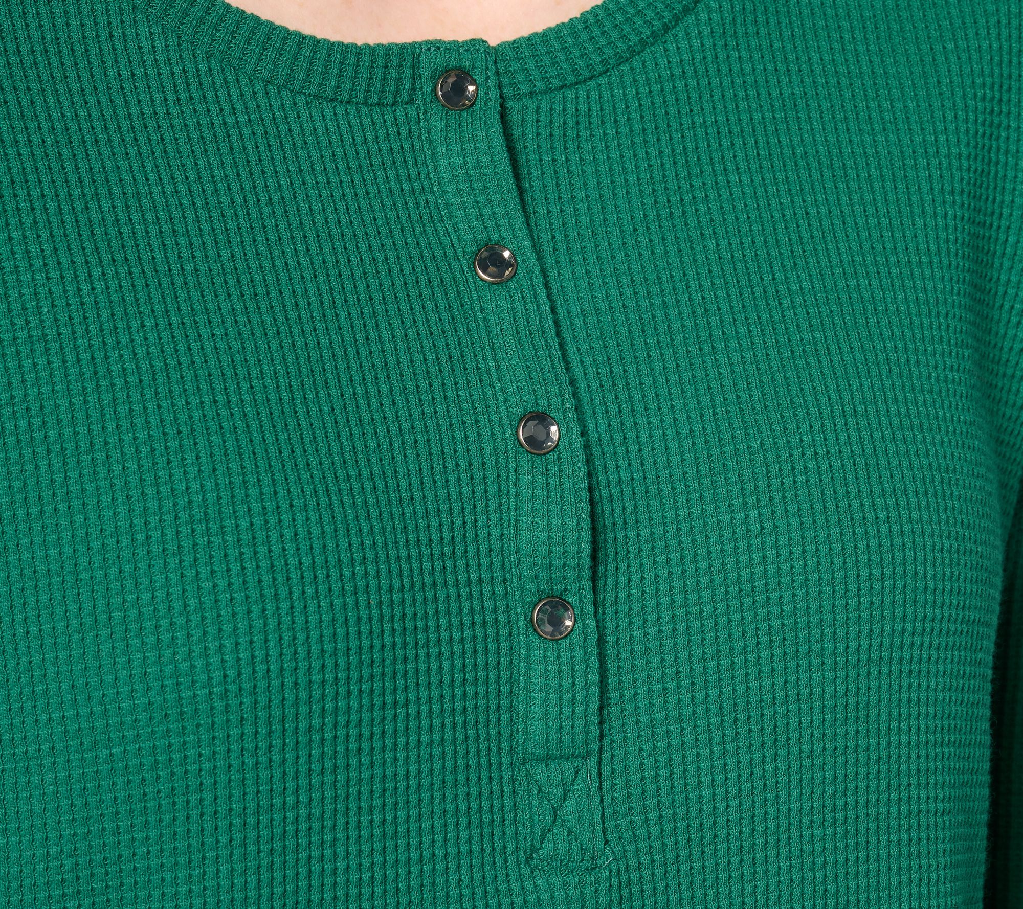 Jingle Belles by Kim Gravel Lumberjill Hi-Low Henley w/ Sparkle Snap