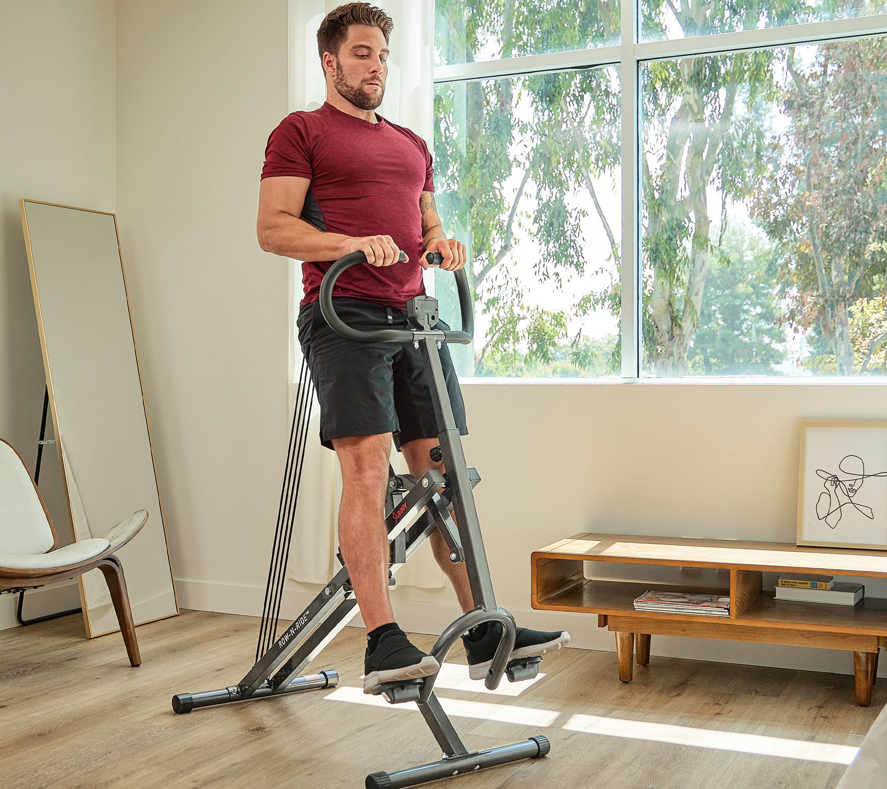 Sunny Health & Fitness Row-N-Ride Plus AssistedSquat Machine