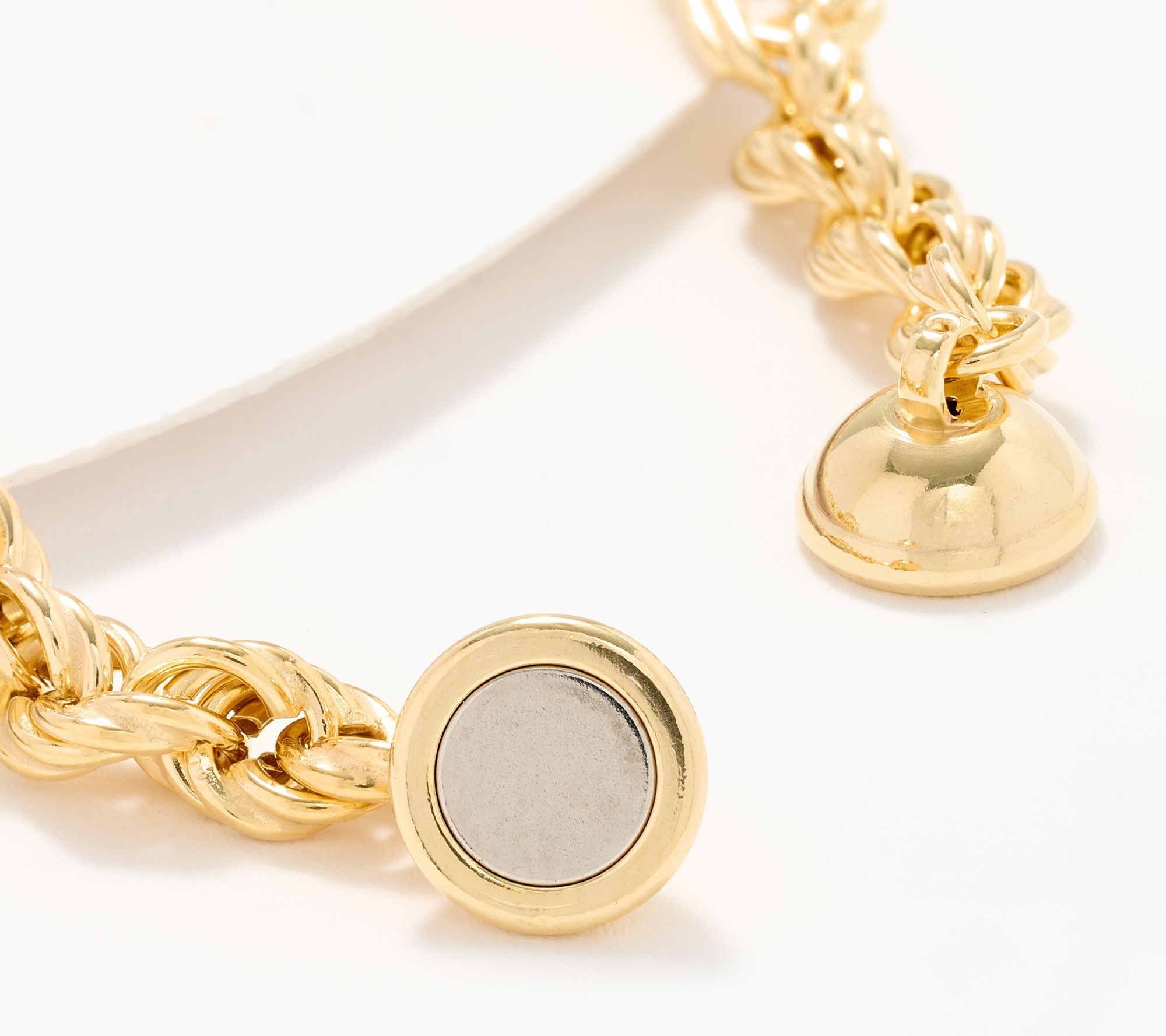 UltraFine 950 Silver Figarope Chain Magnetic Clasp Bracelet