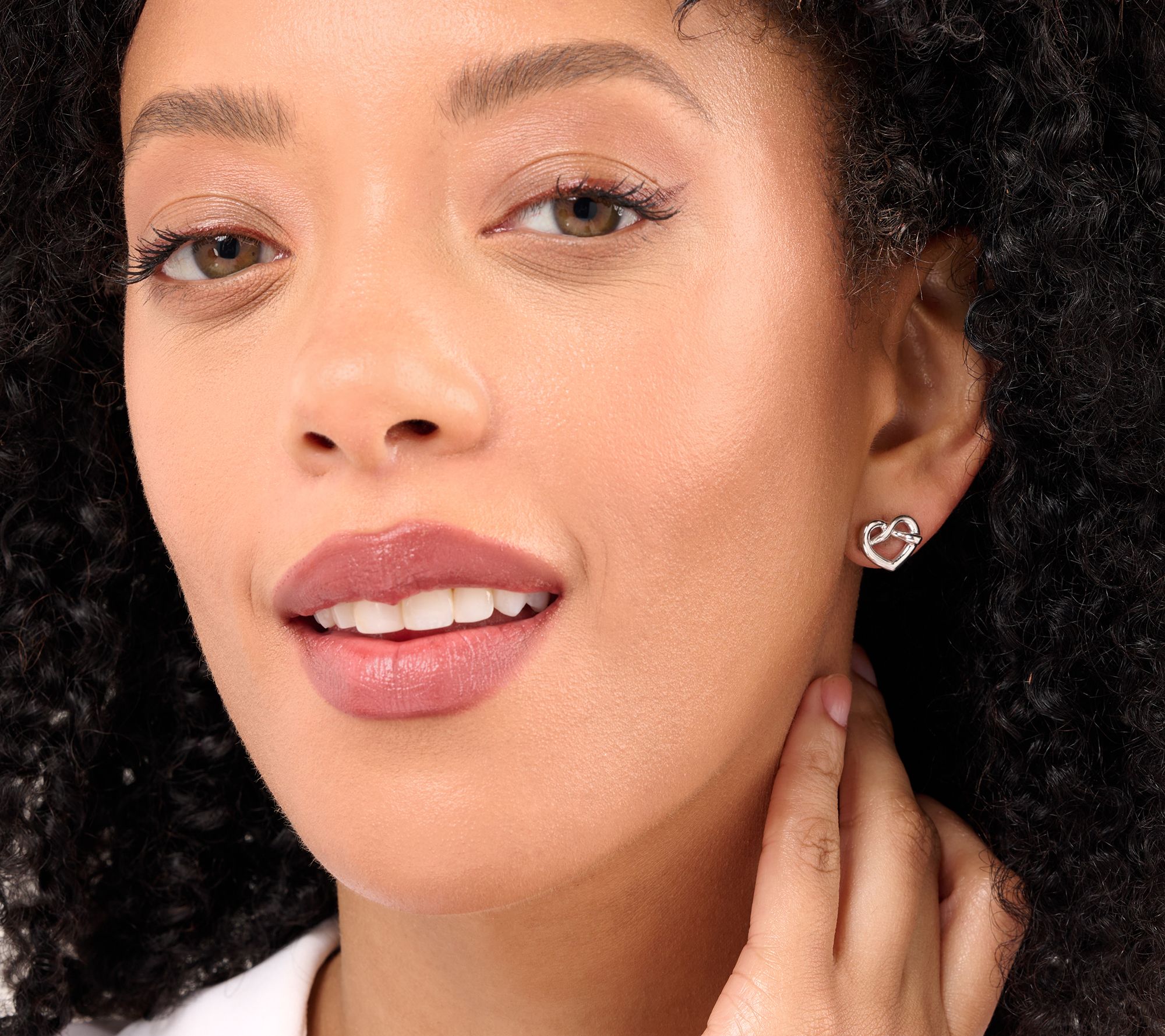 EternaGold Heart Love Knot Stud Earrings 14K Gold