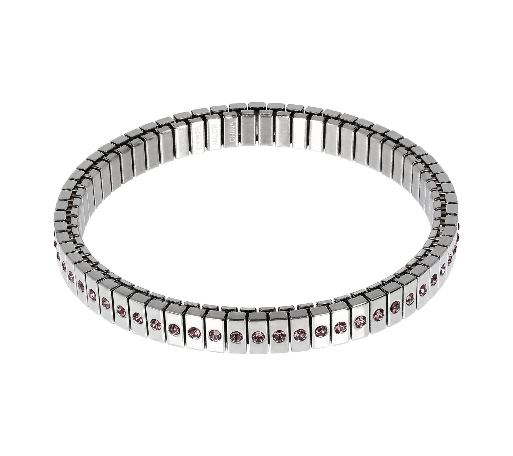 Steel by Design Crystal Accent Stretch Bracelet