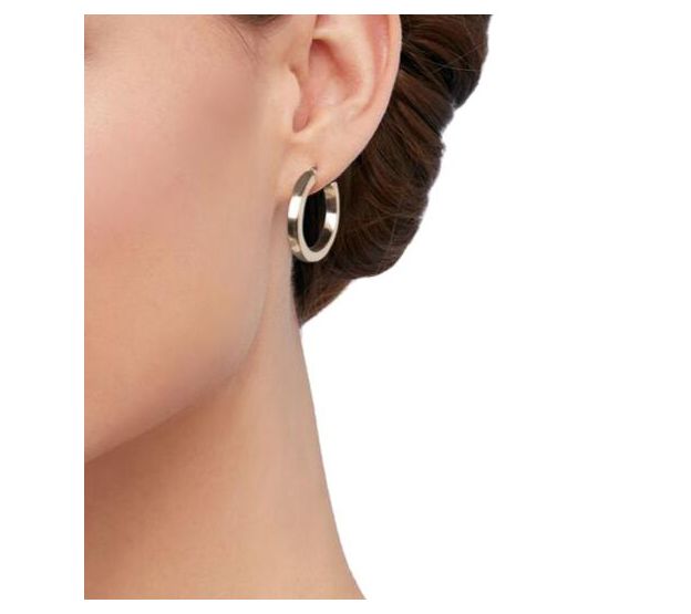 Alkeme 14K Squared Tube Small Hoop Earrings