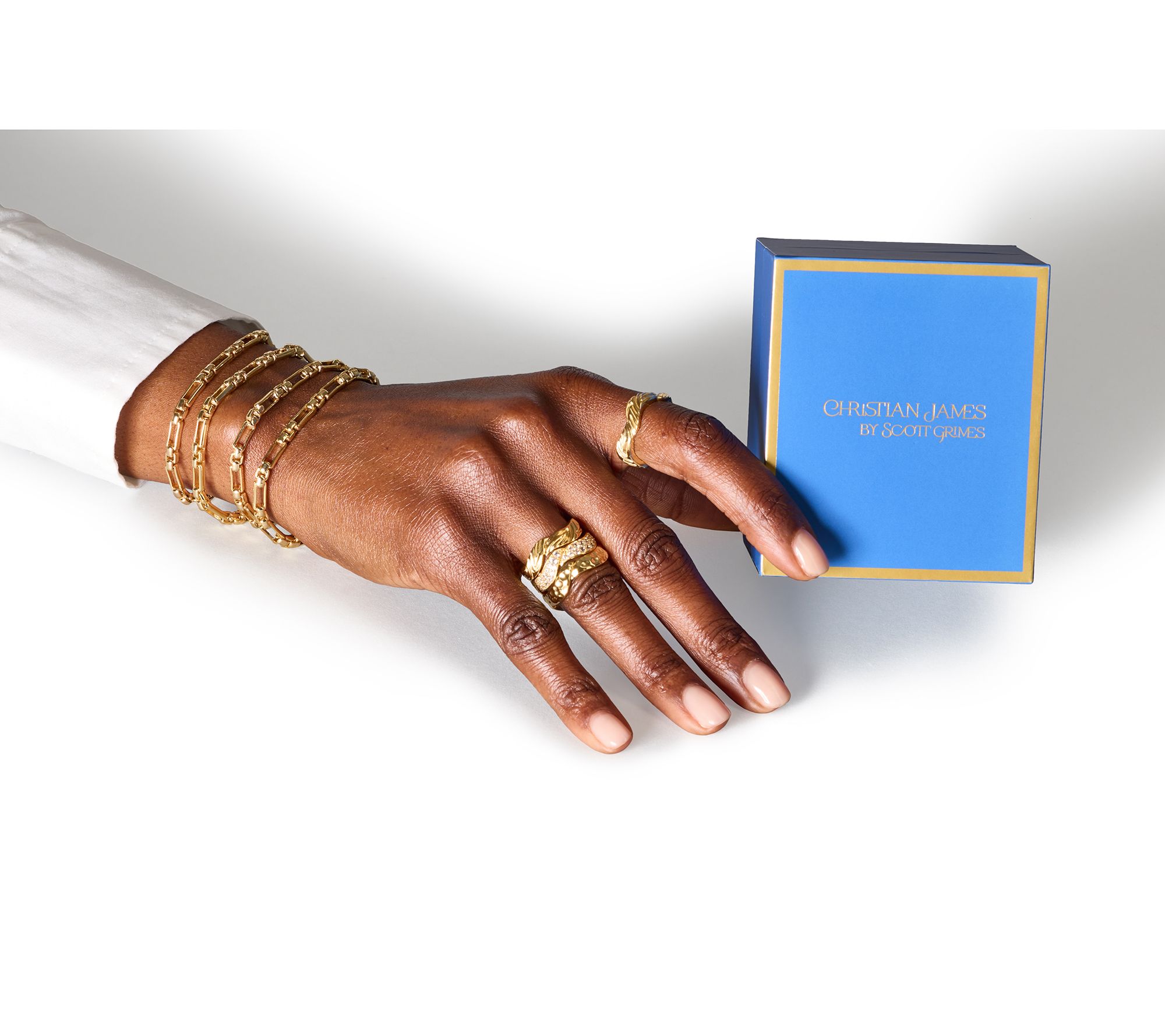 Christian James by Scott Grimes 14K Clad 4mm Luciano Link Bracelet, 8.9g