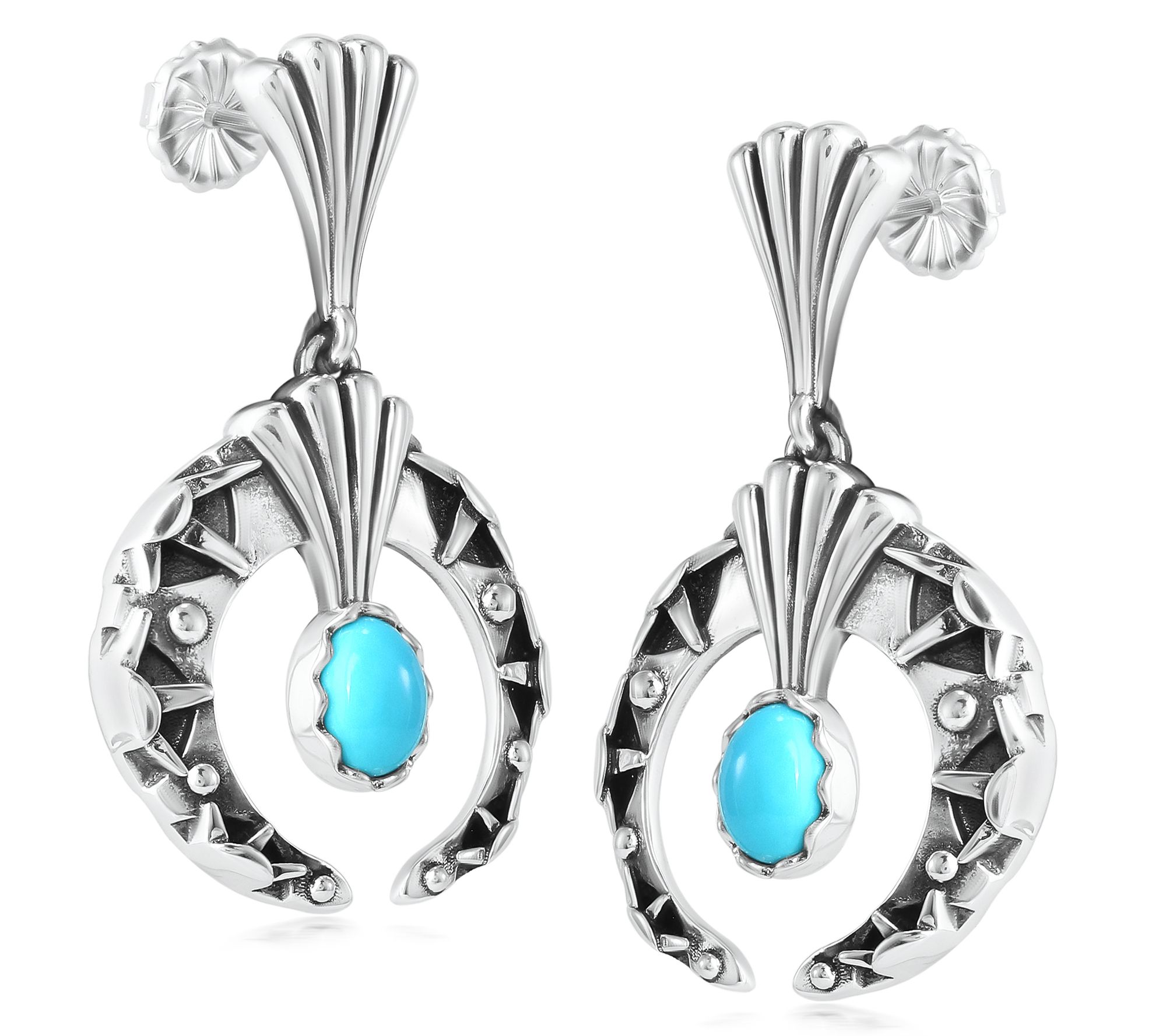 Fritz Casuse Sterling Silver Oval Gemstone NajaEarrings