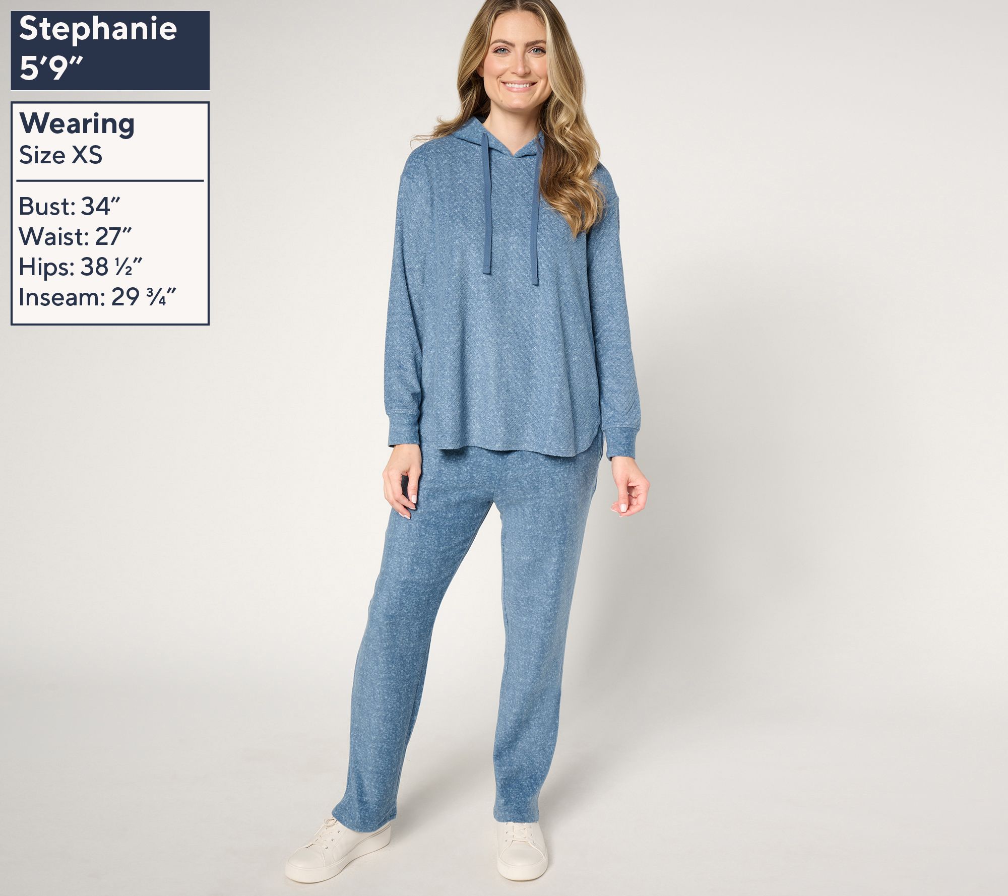 Stan Herman Diamond Stretch Fleece Hooded Lounge Set