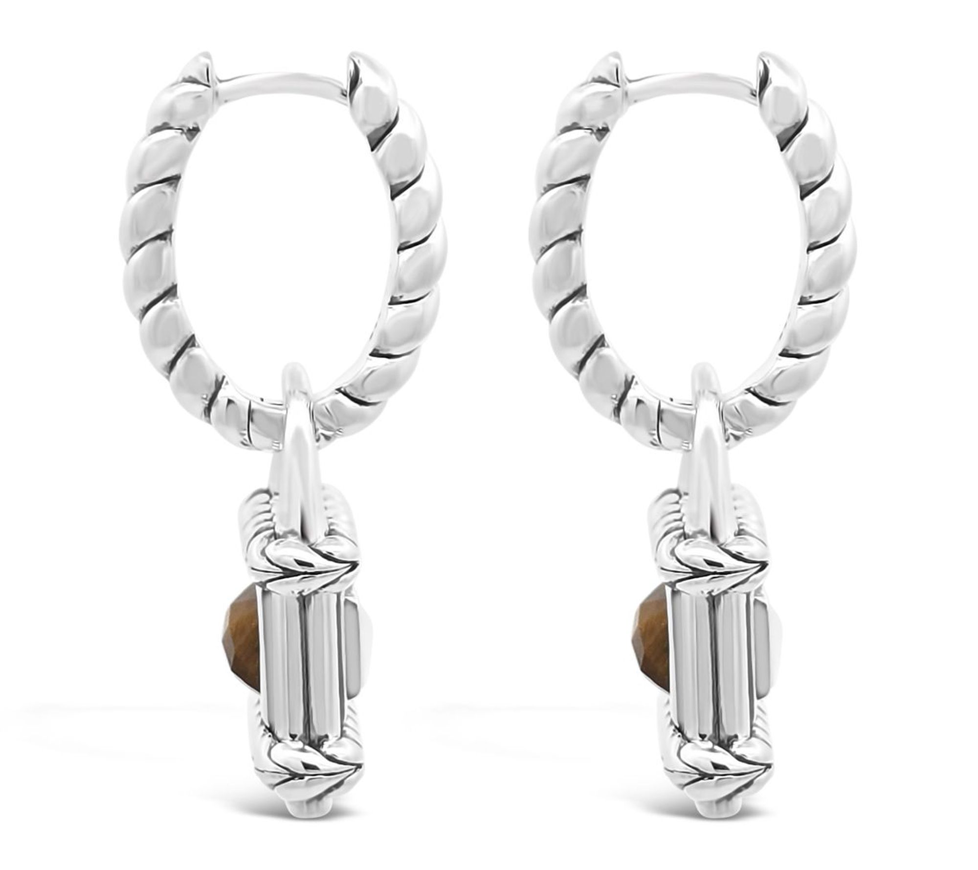 Tiffany Kay Studio Sterling Silver Tiger's EyeLocket Earrings