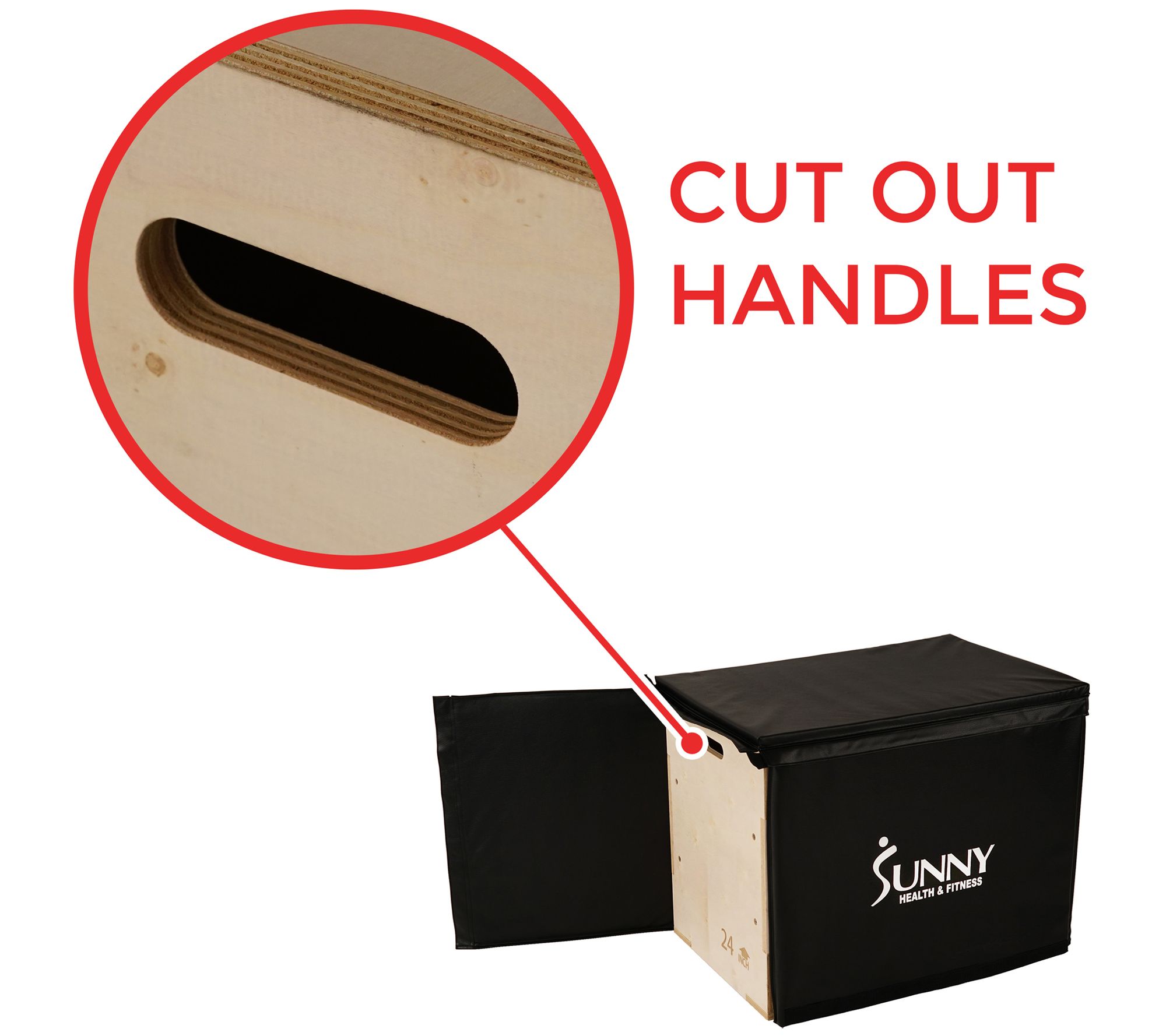 Sunny Health & Fitness Wood Plyo Box with Cover