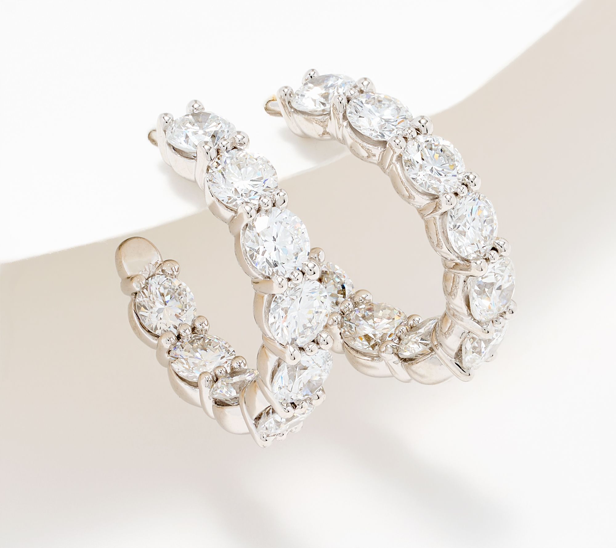 Fire Light Lab Grown Diamond 2.00 cttw Round Hoop Earrings, 14K