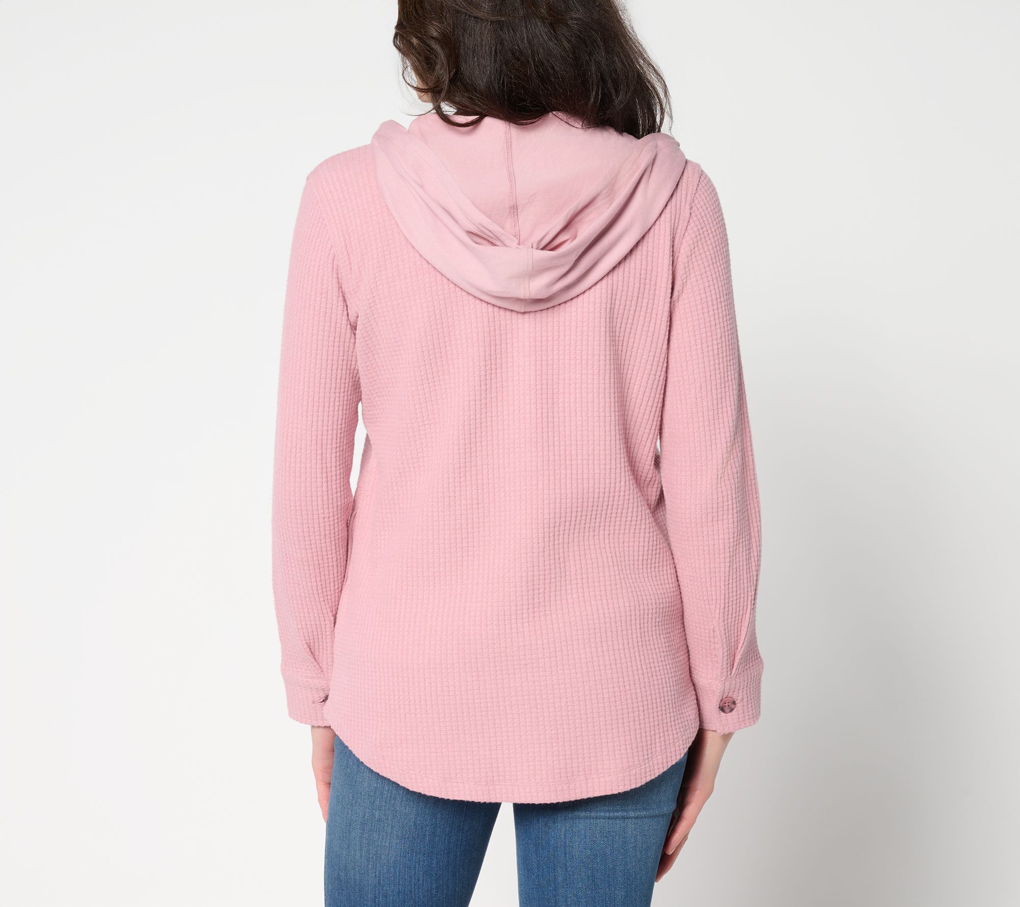 Belle by Kim Gravel Chunky Waffle Hooded Shacket