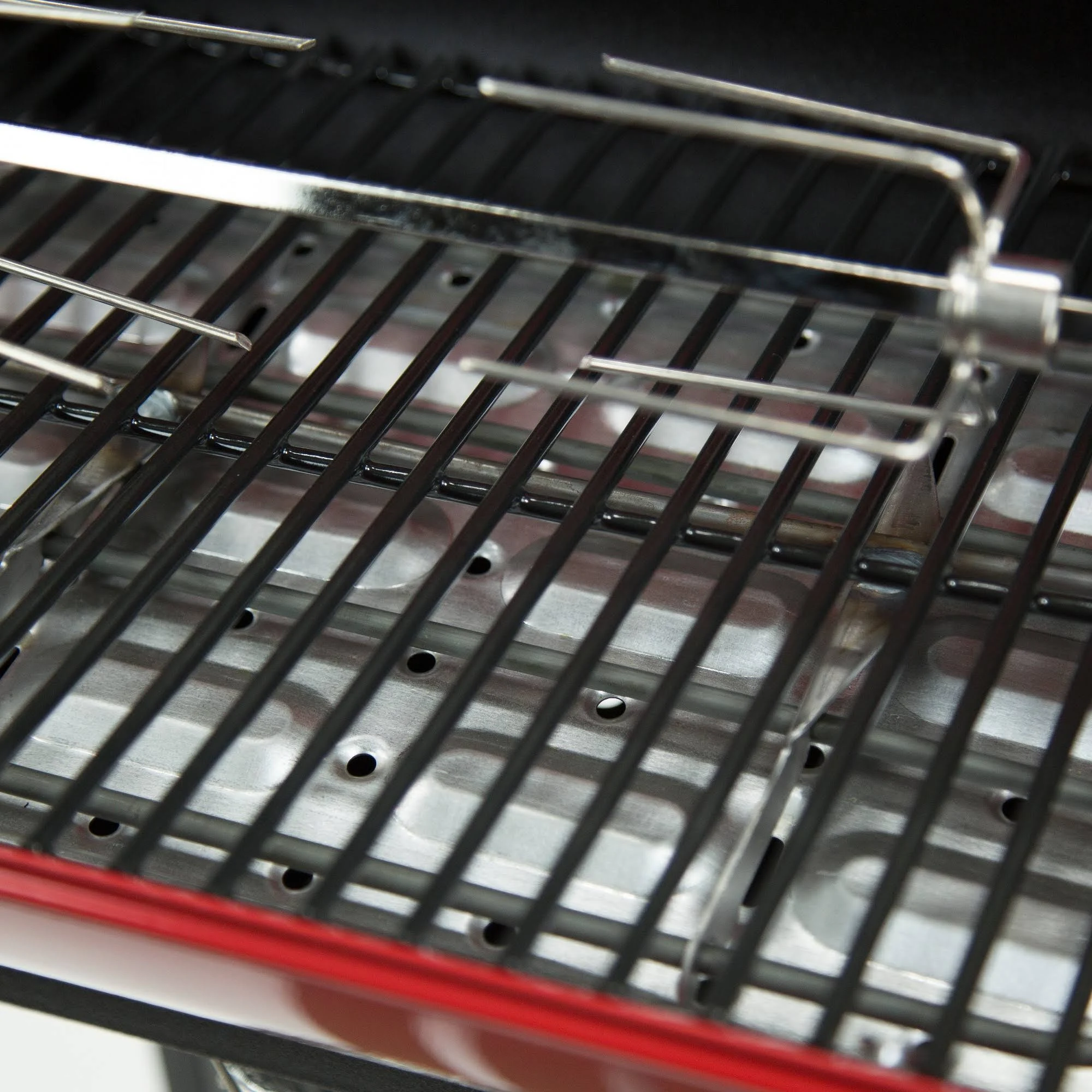 Americana Electric Cart Rotisserie Grill with Side Tables and Shelf