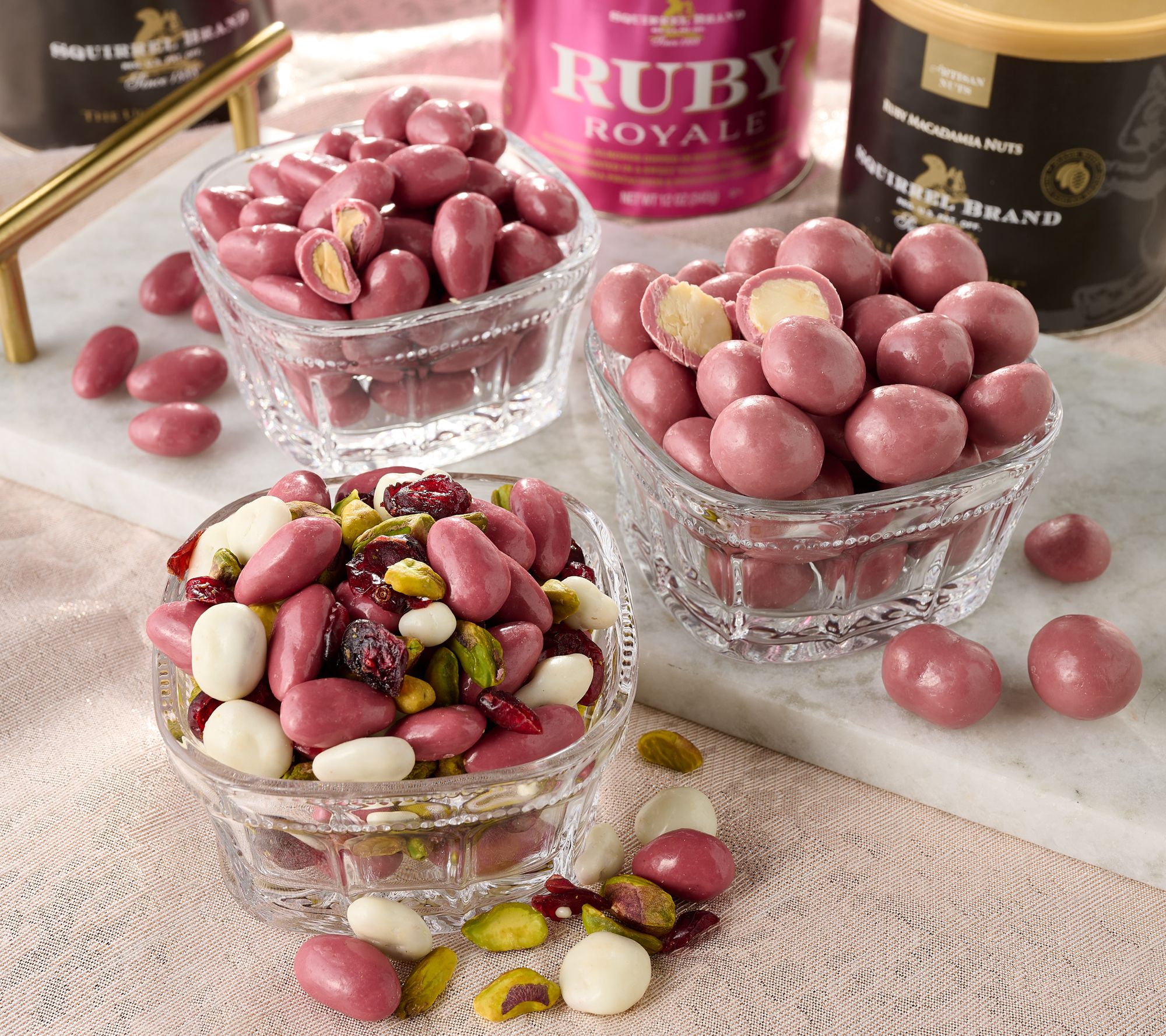 Squirrel Brand (3) Can Ruby Cacao Gourmet Nuts Trio