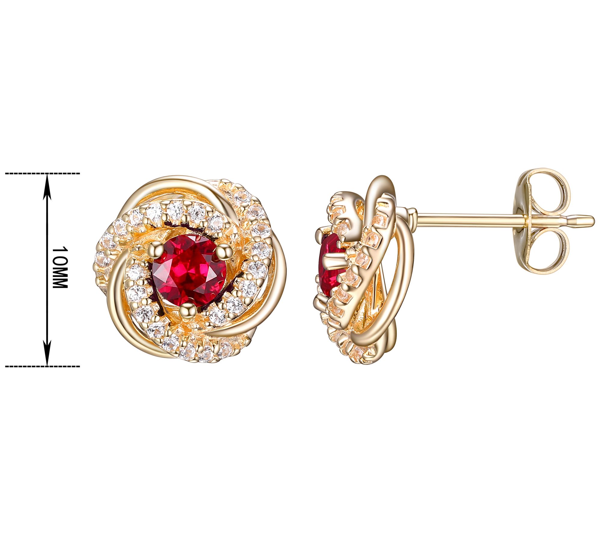 Affinity Gems Birthstone Stud Earrings,18k GoldPlated