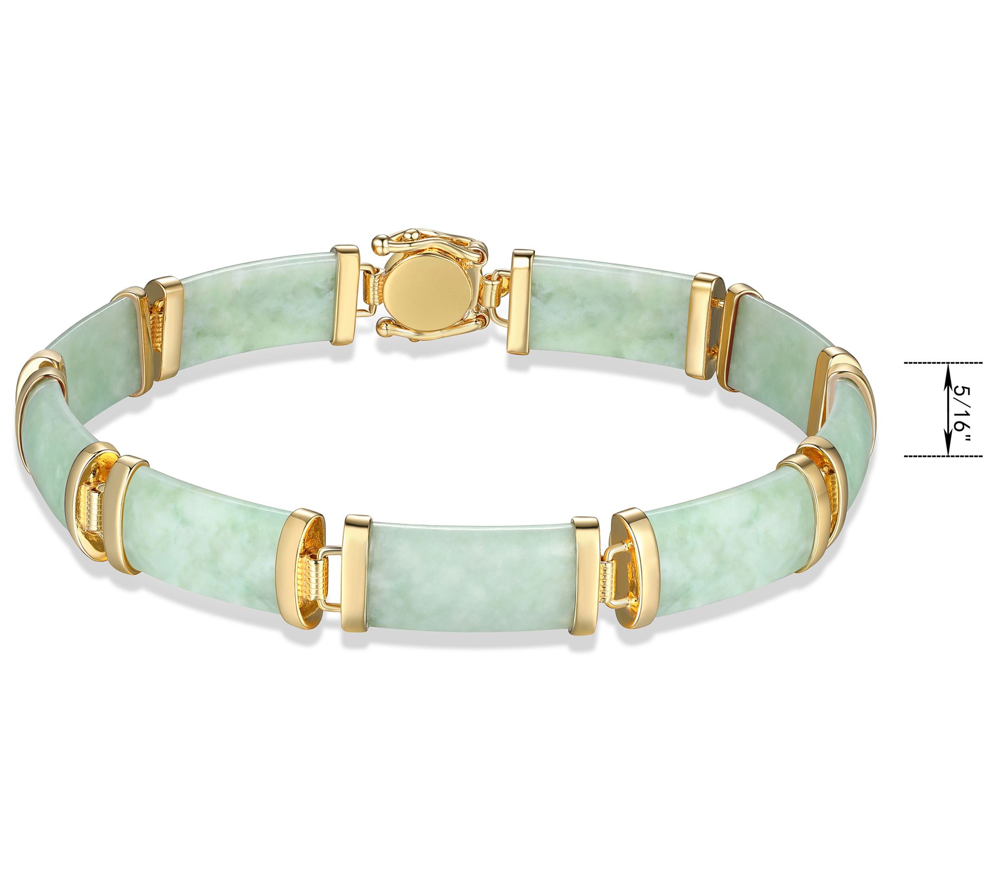 18K Gold Plated Rectangle Jade Link Bracelet