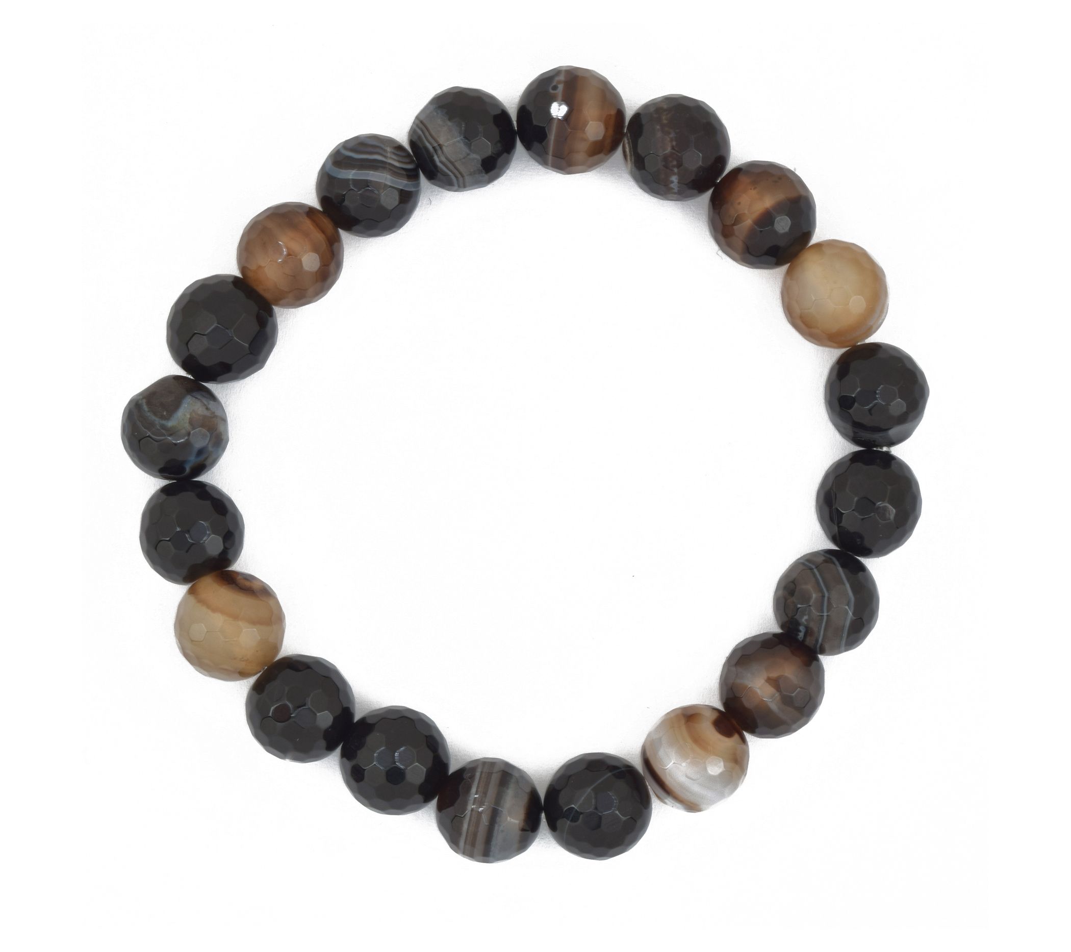 Black Chalcedony Beaded Stretch Bracelet