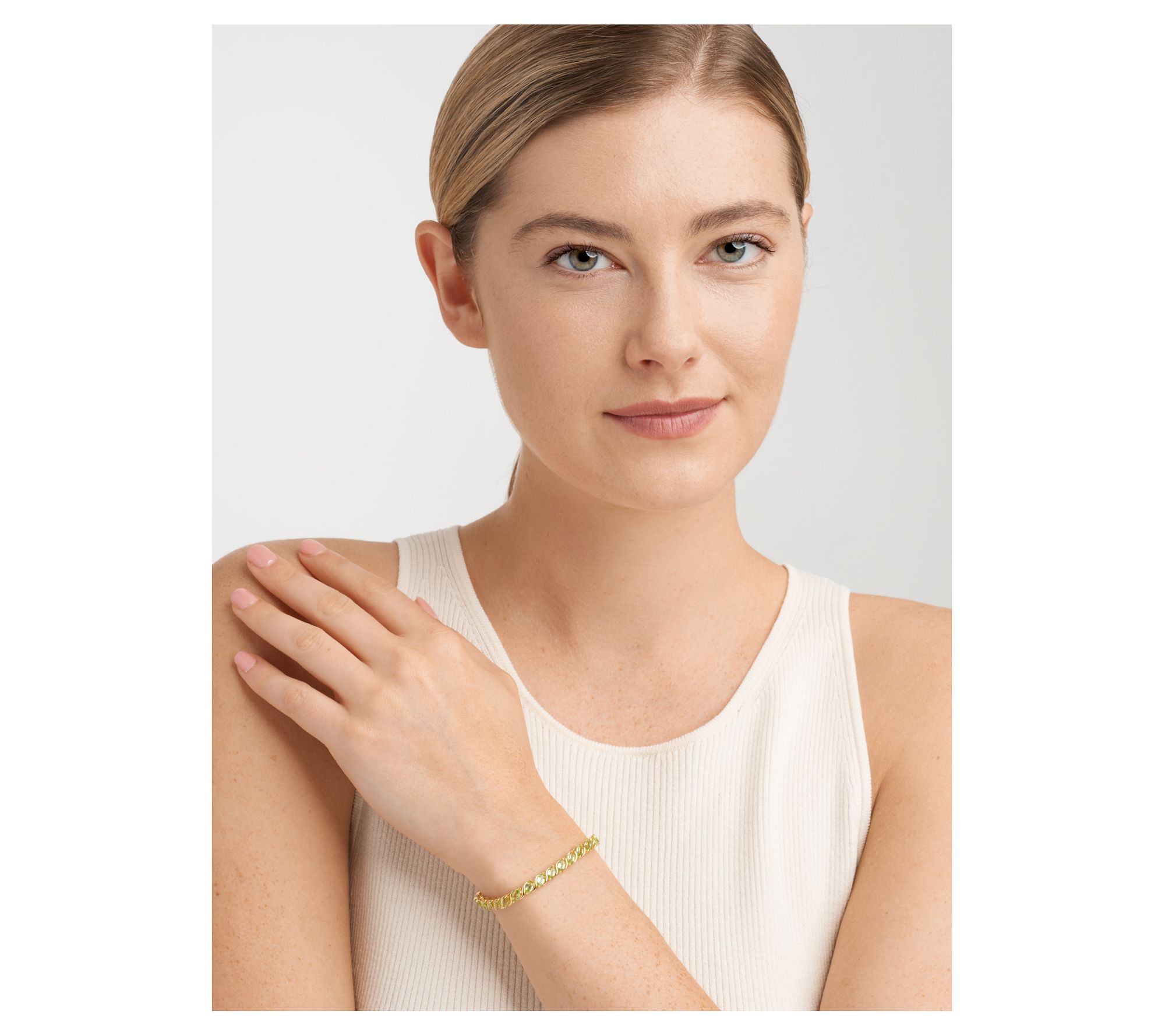 Affinity Gems Marquise Gemstone Tennis Bracelet, 18K Plated