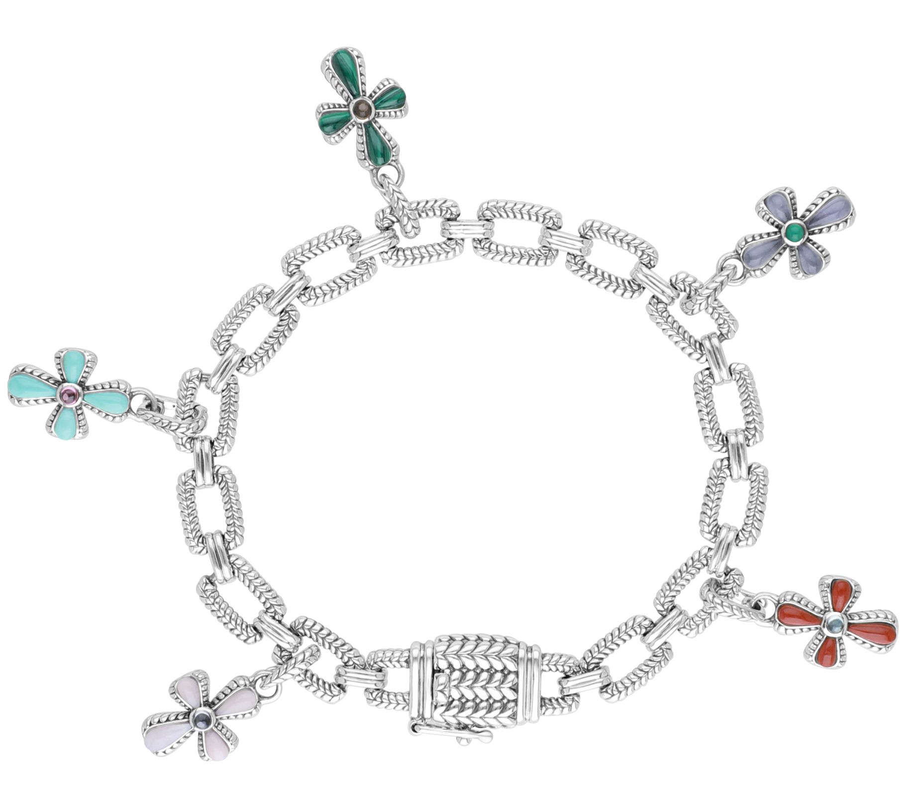 Tiffany Kay Studio Sterling Gemstone Cross Charm Bracelet