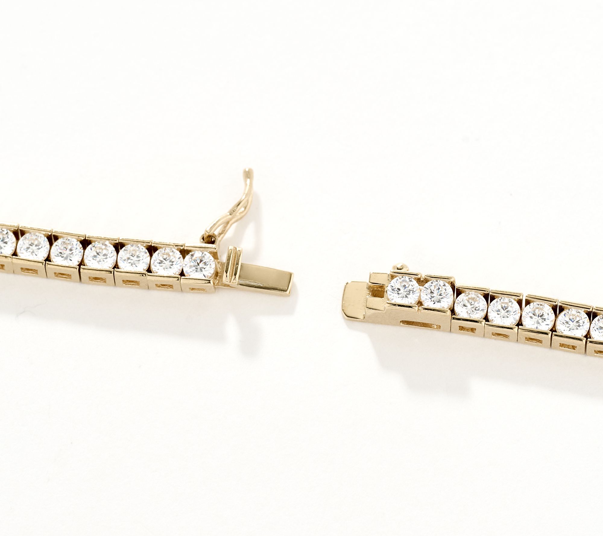 Diamonique Classics Round Cut Tennis Necklace, Sterling Silver