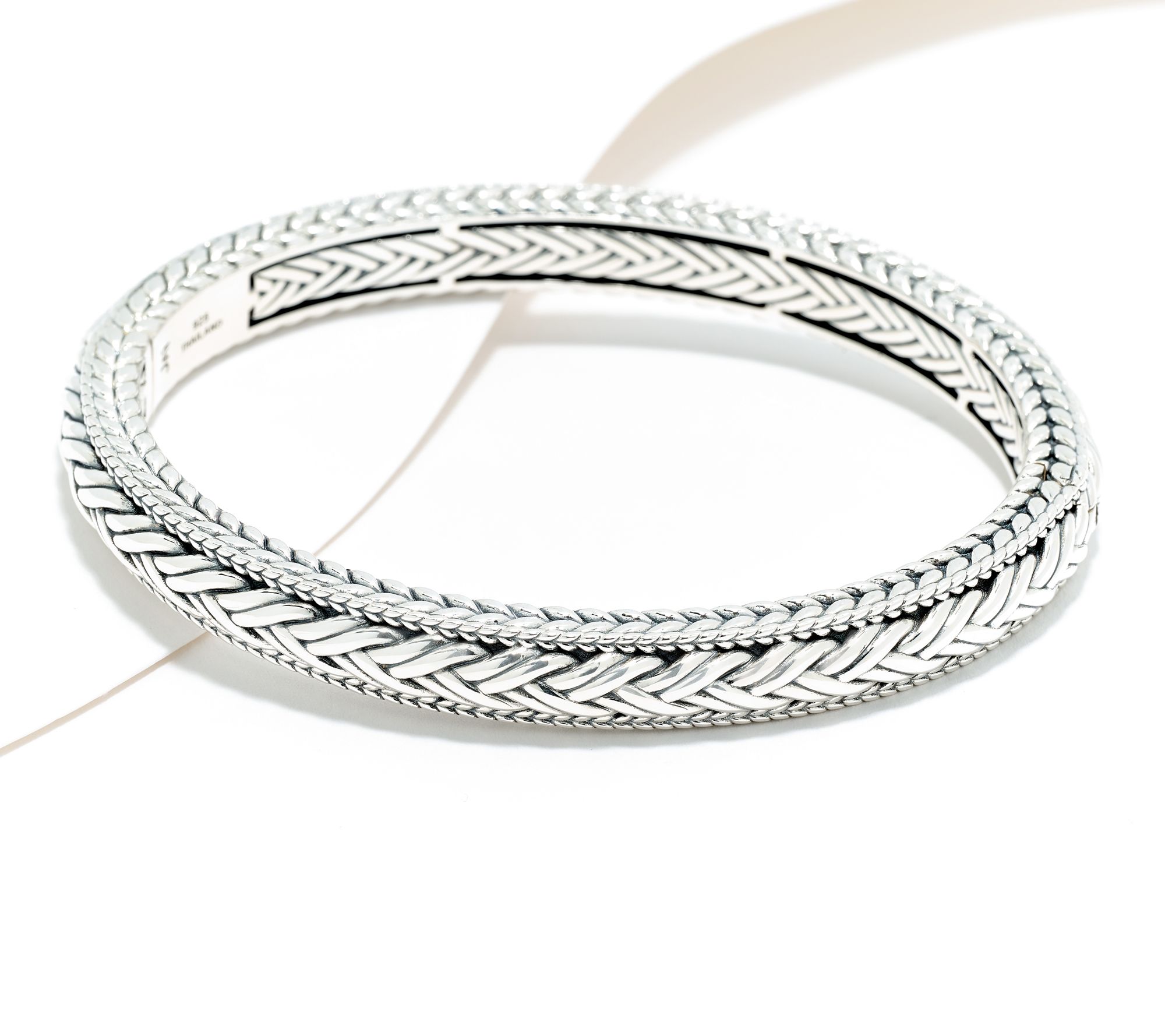 JAI Sterling Silver Legacy Woven Texture Bangle Bracelet, 36.5g