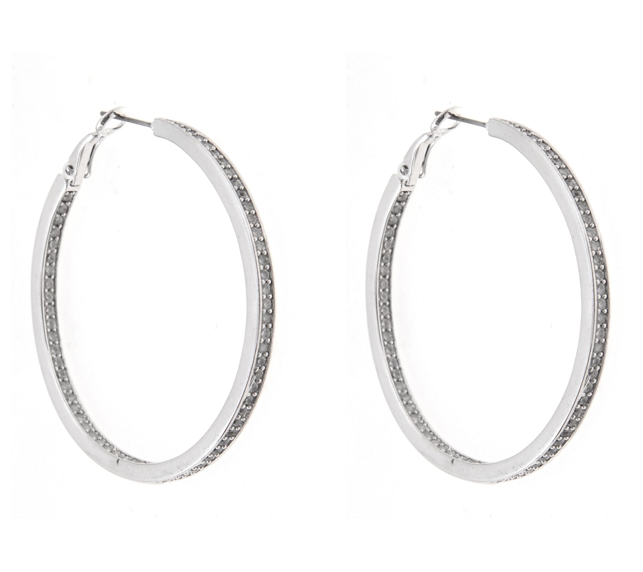 Diamonique x Zaxie 1.80 cttw Inside Out Hoop Earrings