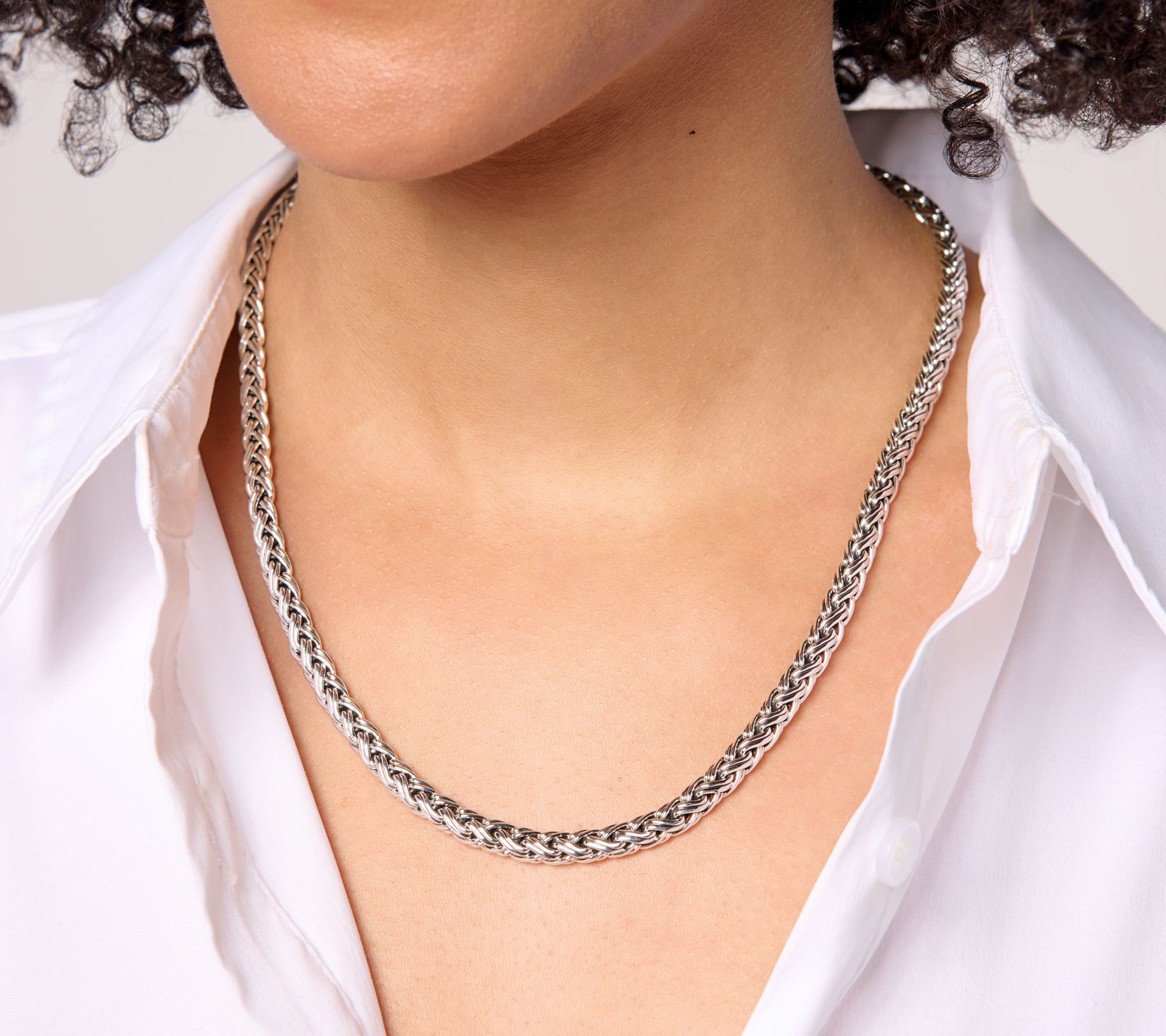 JAI Sterling Silver 5.3mm Handwoven Legacy Chain Necklace, 50.0g