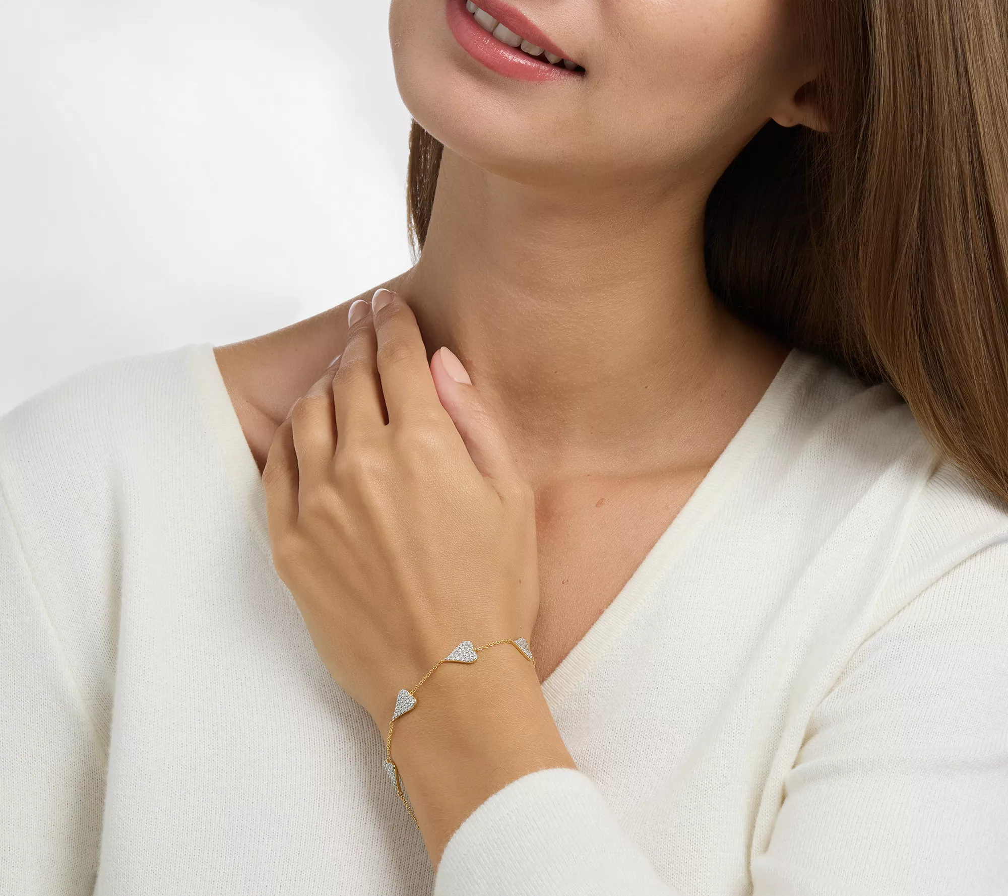 JEN by Jennifer Miller Pave Lab Grown Diamond Heart Bracelet