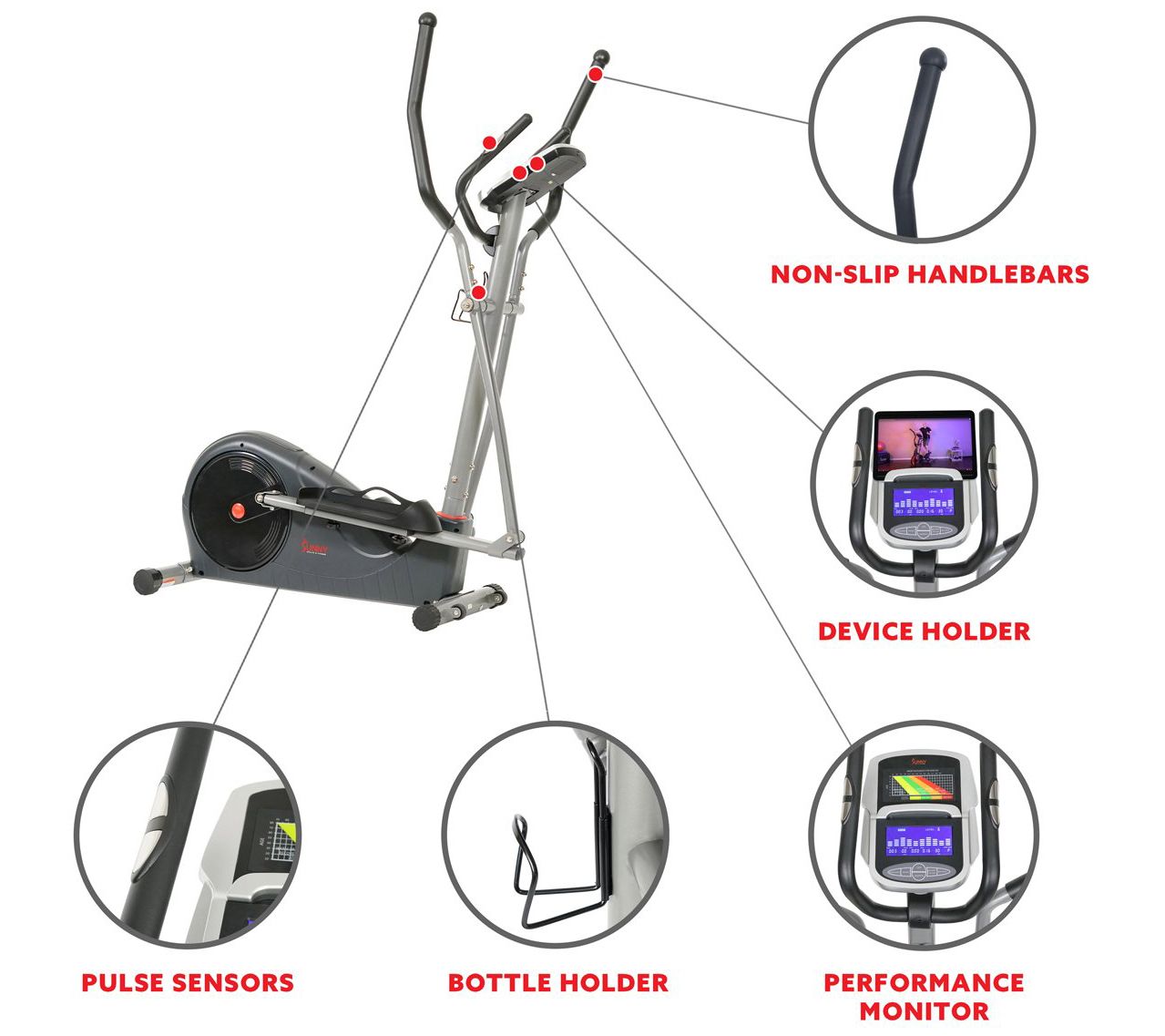 Sunny Health & Fitness 11.5 Stride Elliptical Trainer