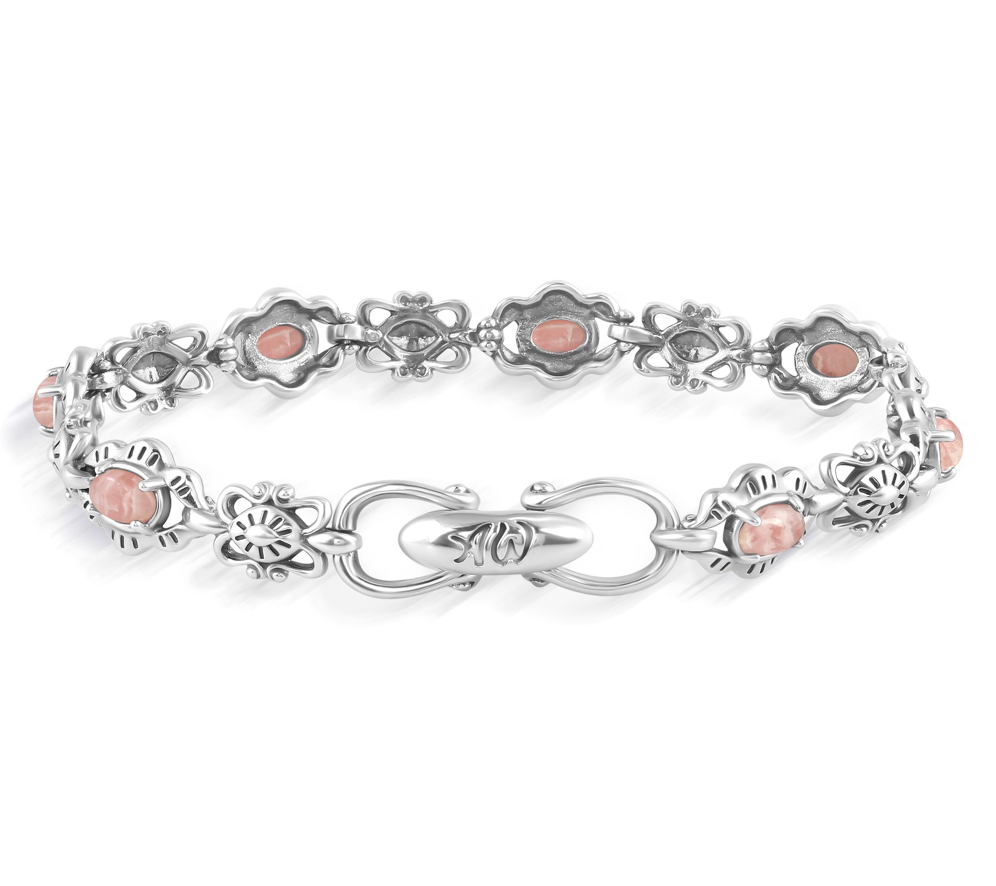 American West Sterling Oval Gemstone Tennis Bracelet