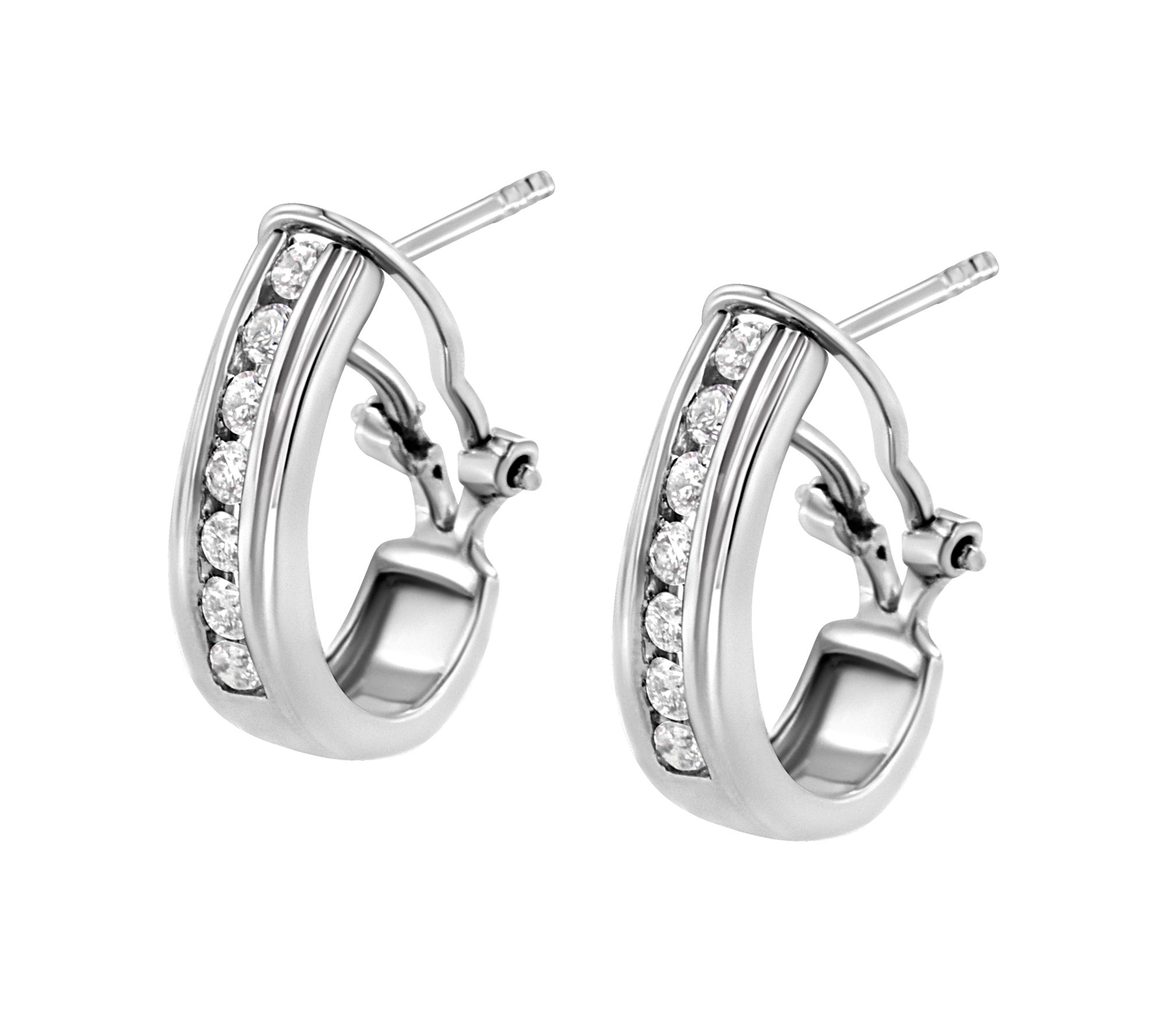 Haus of Brilliance Lab Grown Diamond Huggie Earrings, Sterlin