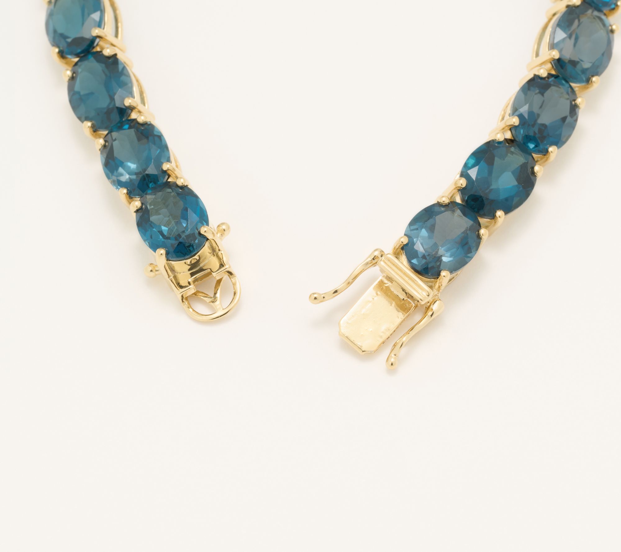 Affinity Gems Oval London Blue Topaz Tennis Bracelet Sterling Silver