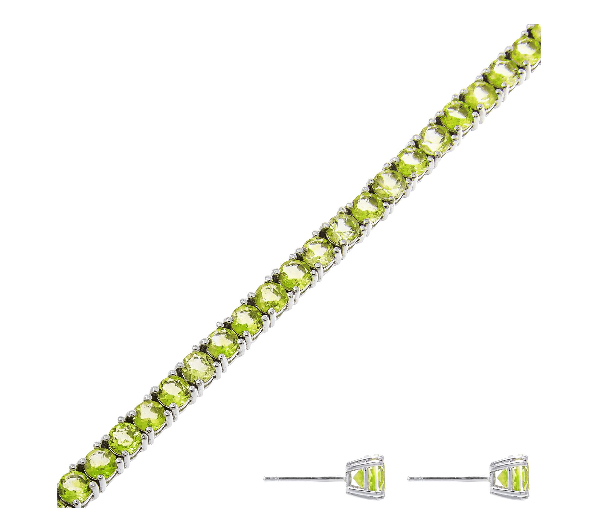 Affinity Gems Bracelet & Stud Earrings Set, Sterling Silver