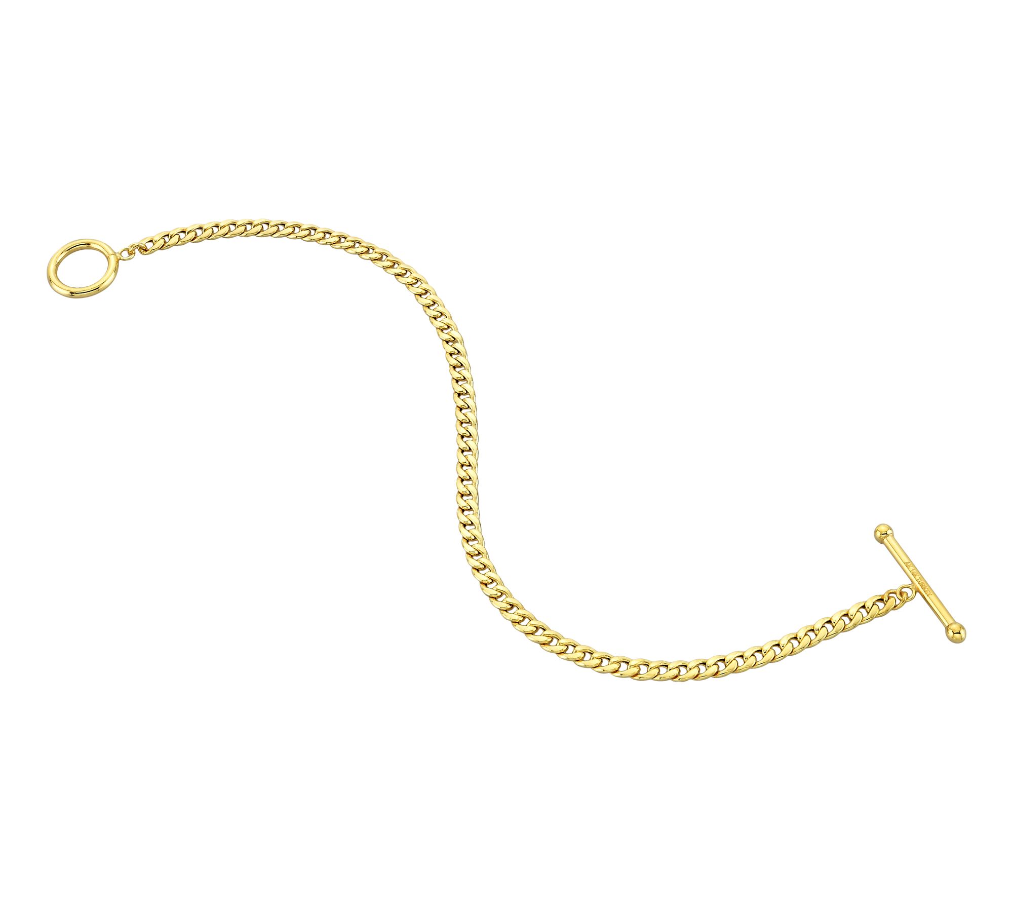 Adorna 14K Gold 3.5mm Curb Link Toggle Bracelet
