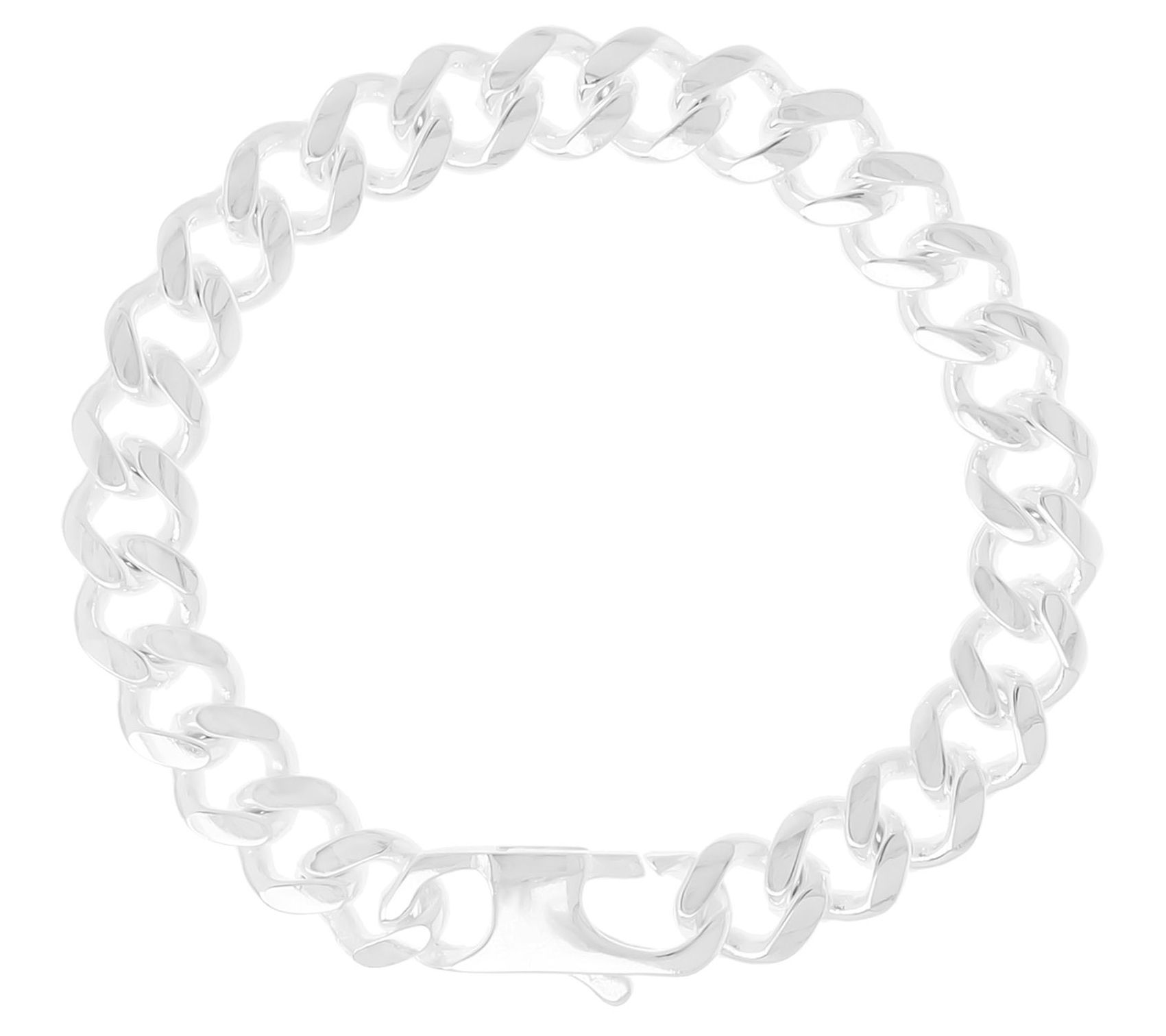 UltraFine Silver Men's Diamond-Cut Curb Link Bracelet, 29.4g
