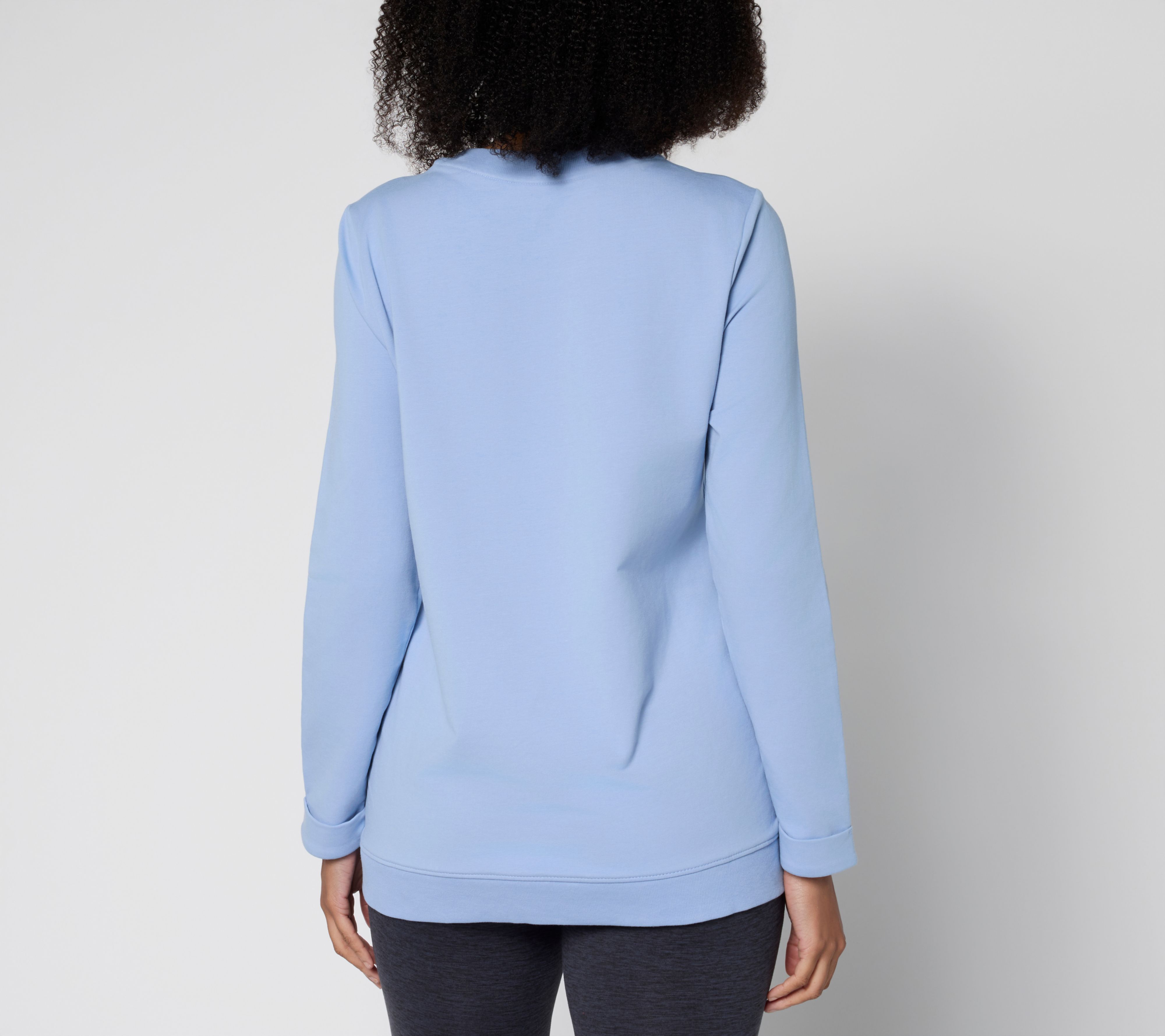 Denim & Co. Active French Terry Top with Slit Detail
