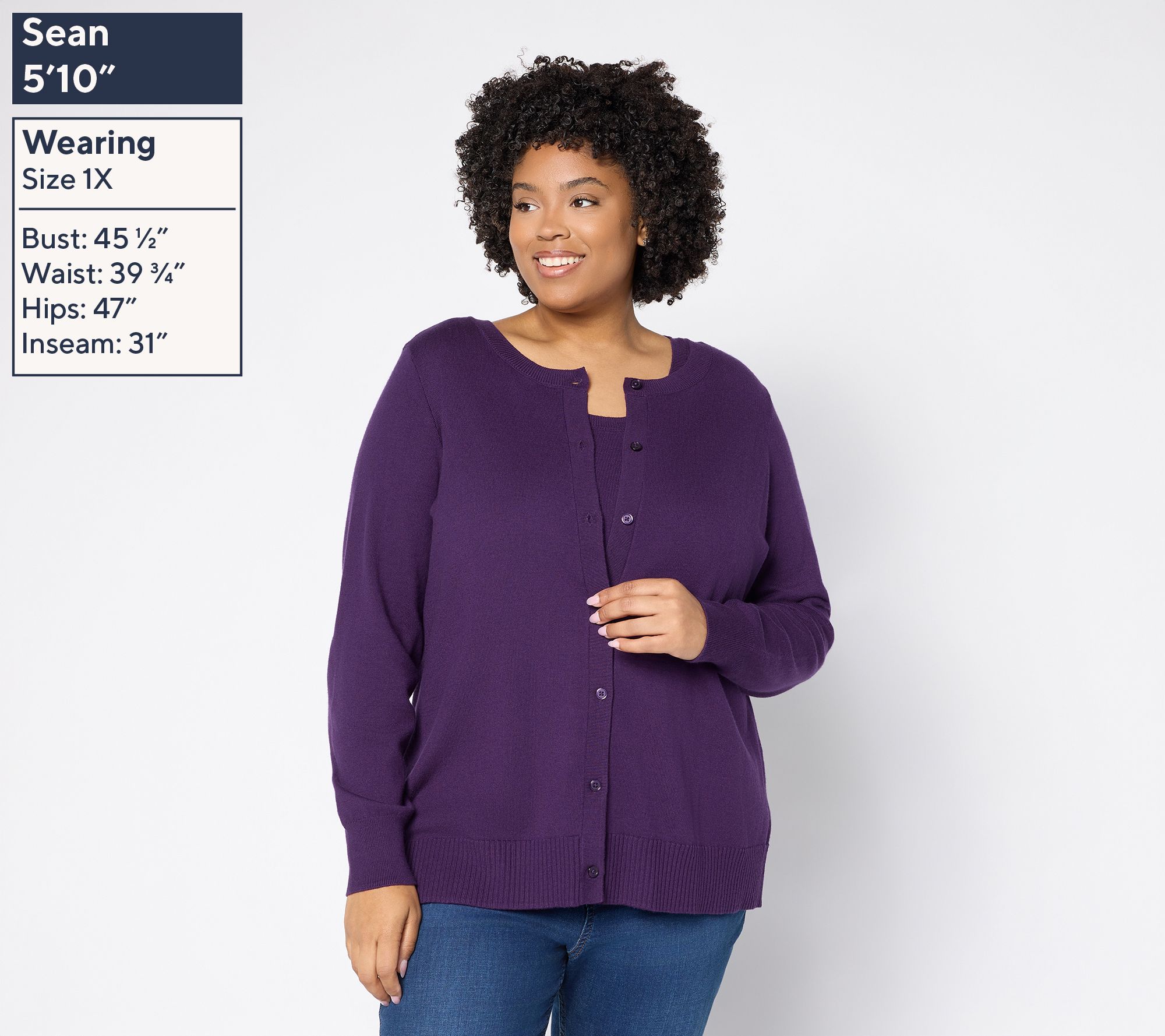 Denim & Co. Essentials Cardigan/Tank Sweater Twin Set