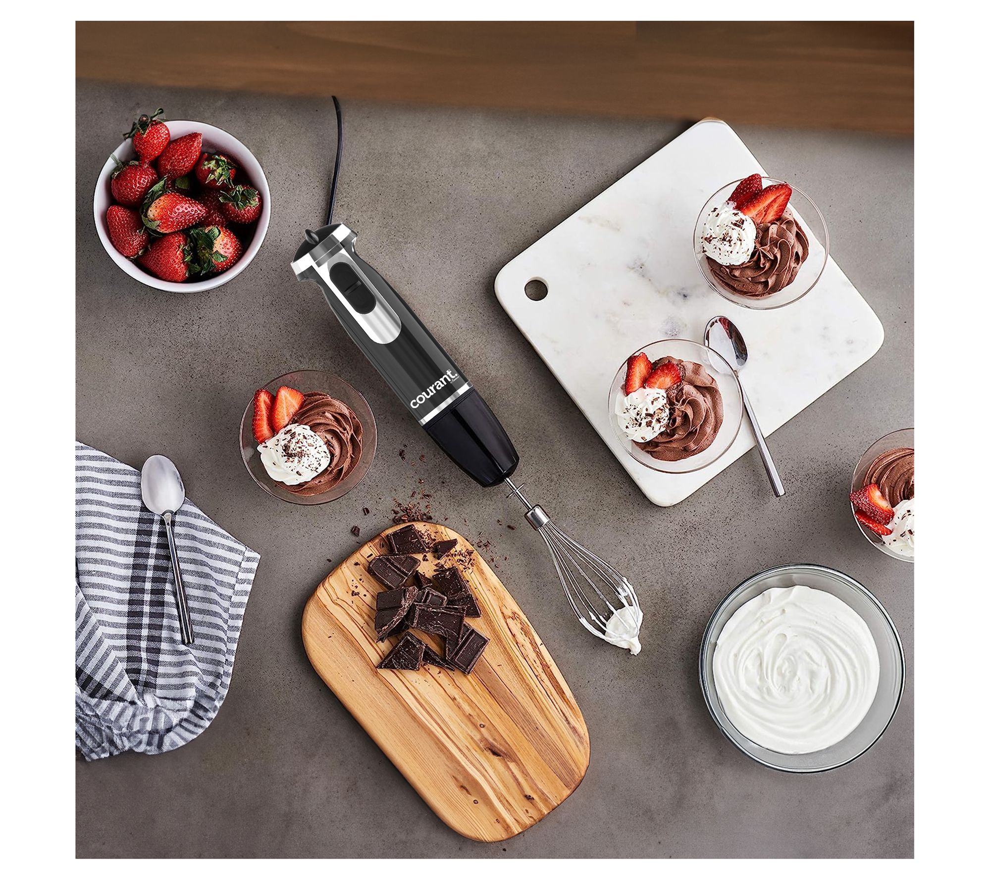 Courant 350-Watt Multifunctional Hand Blender w/ Whisk & Cup