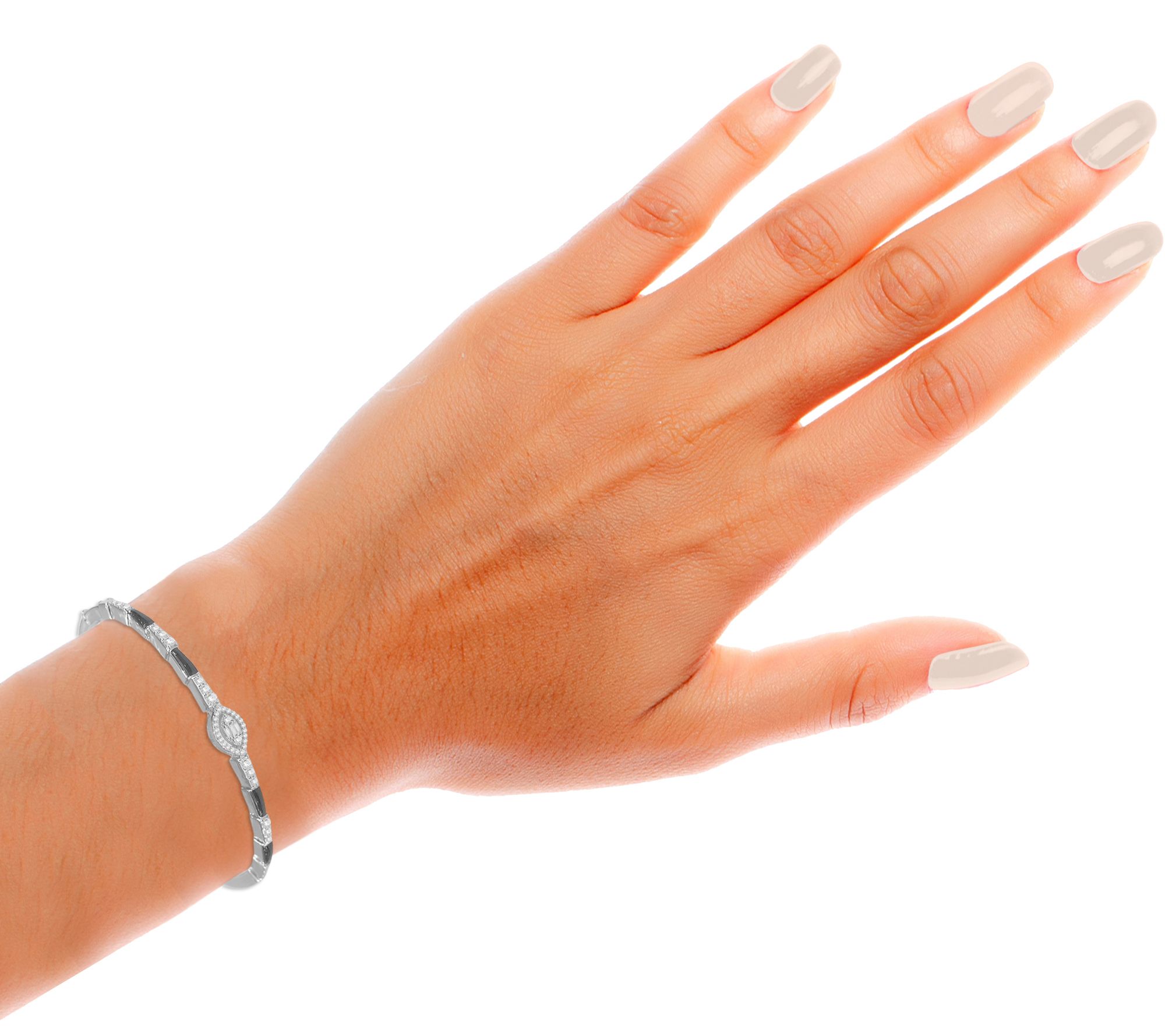 Affinity Diamonds Black Enamel Bracelet, 0.50 cttw, Sterling