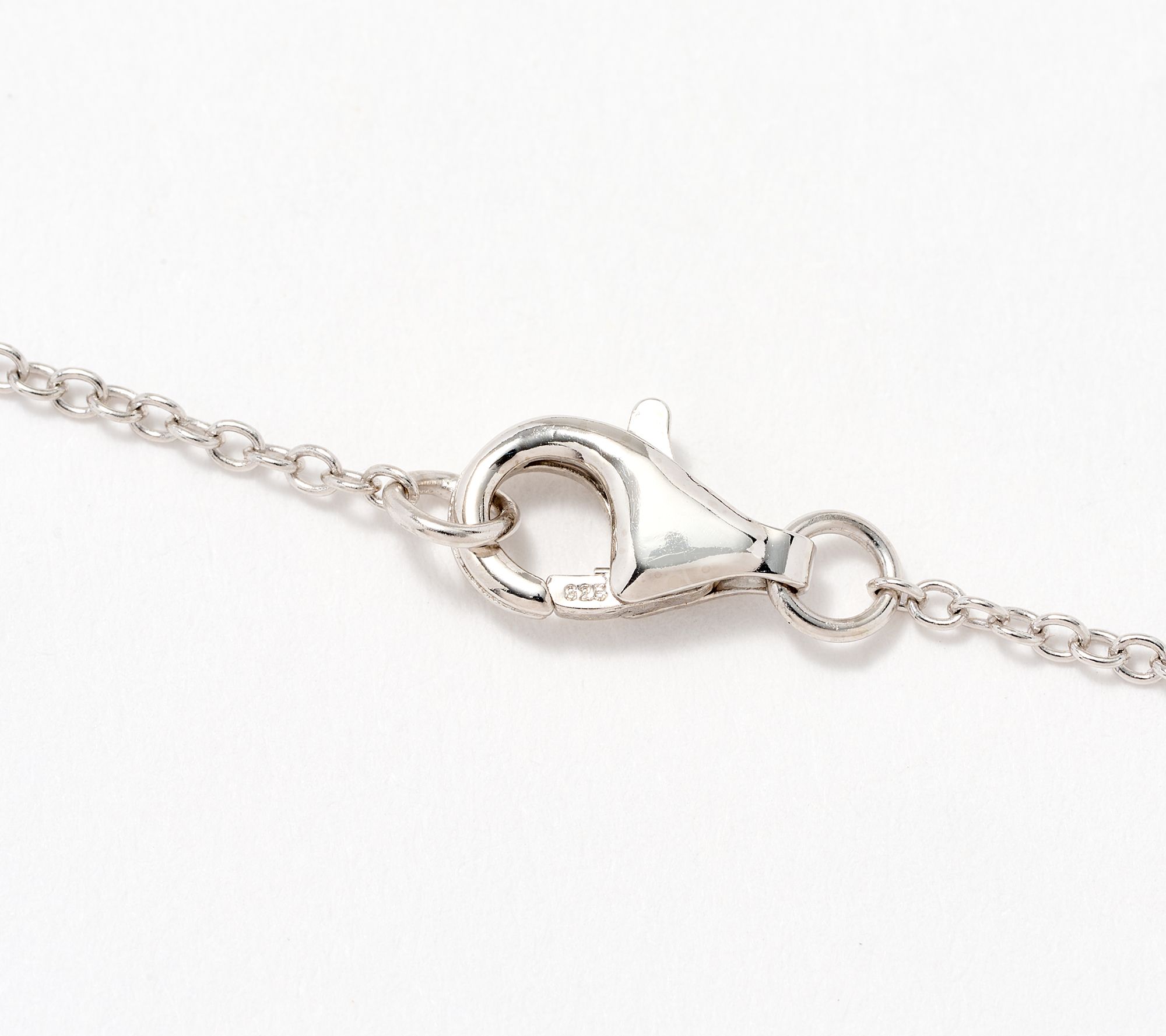 Diamonique Four Ring Necklace, Sterling Silver Sterling Silver