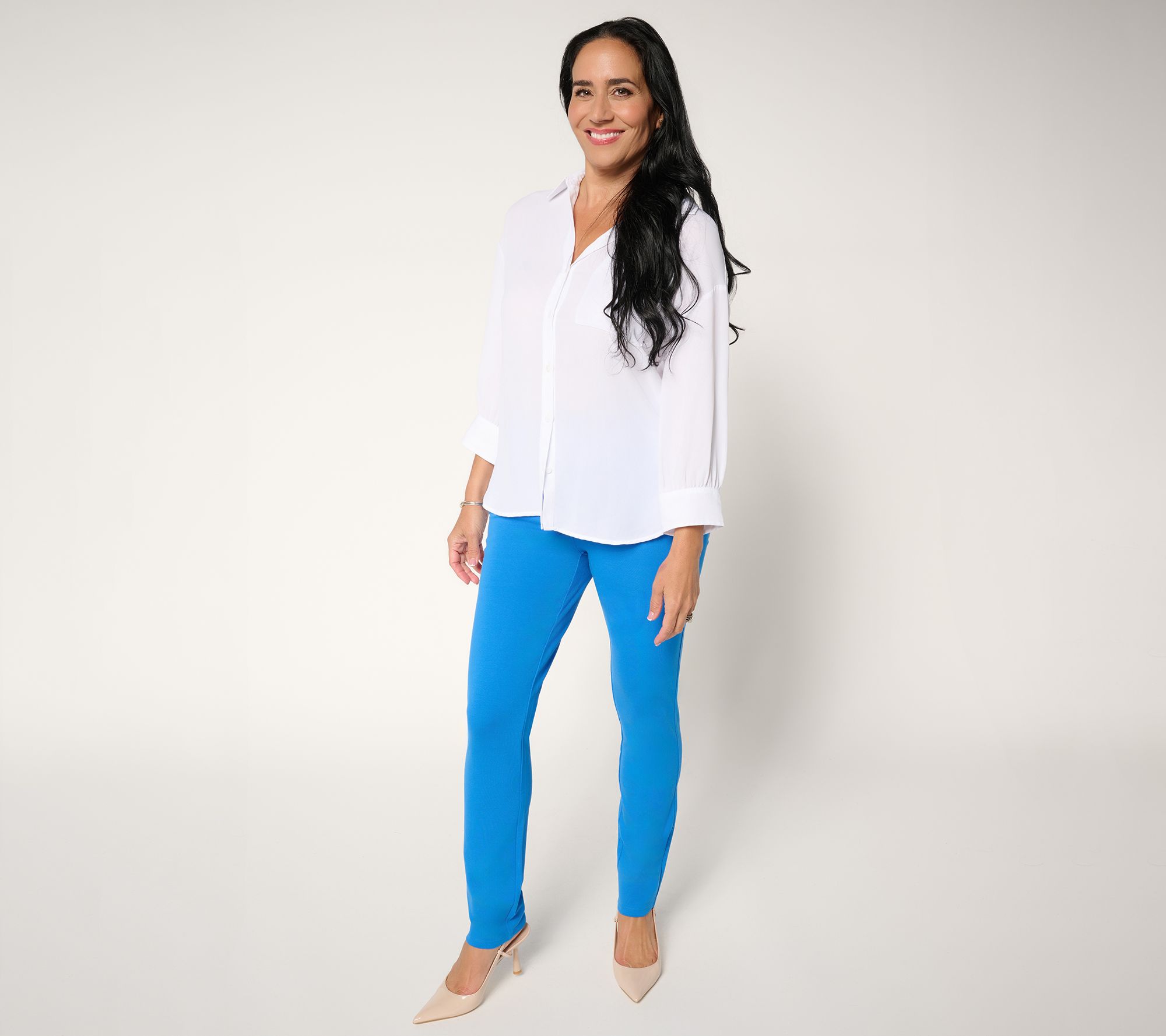 Women with Control Regular Luxe Ponte Slim Leg Ankle Pants