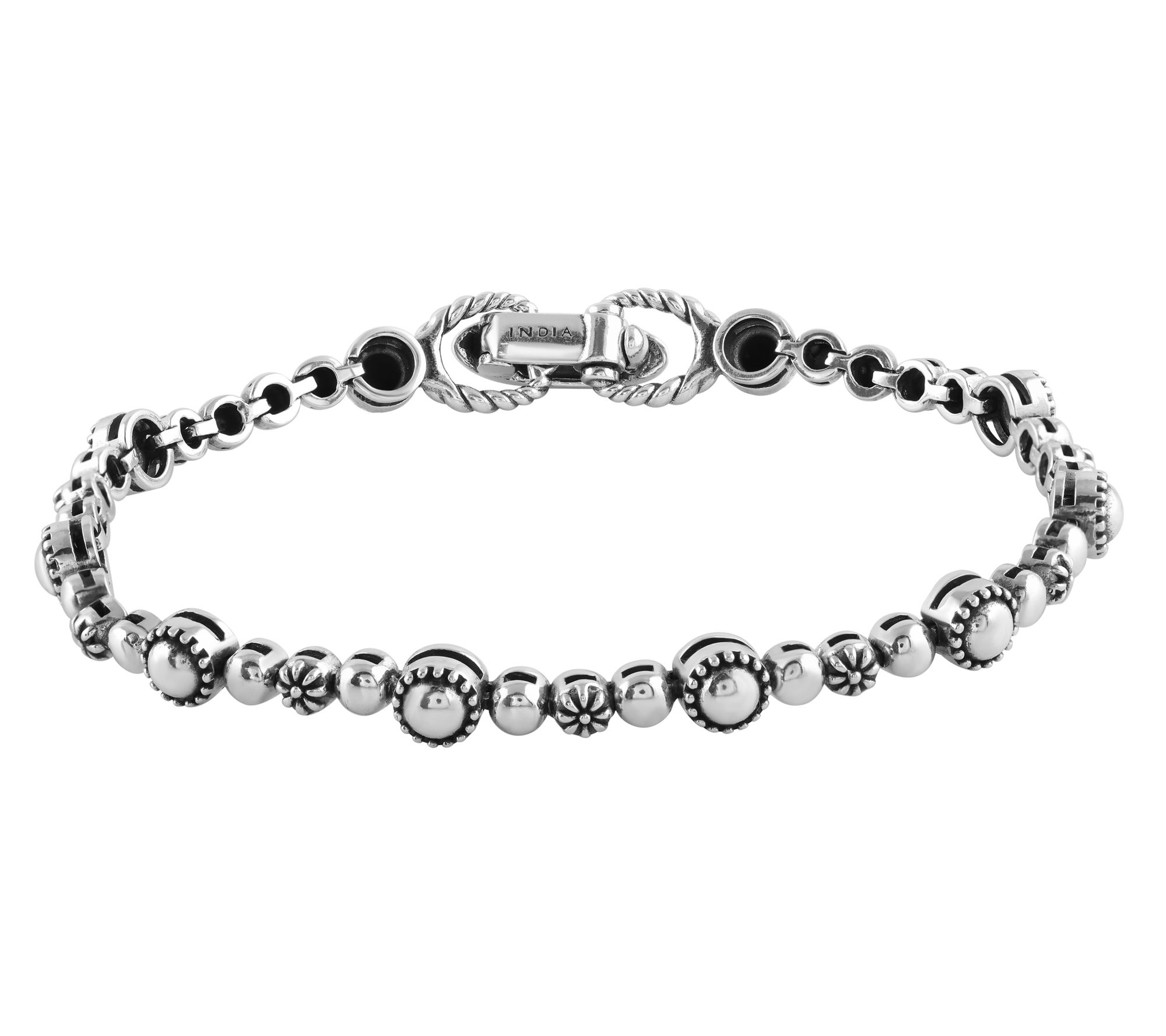 American West Sterling Silver Concha Tennis Bracelet