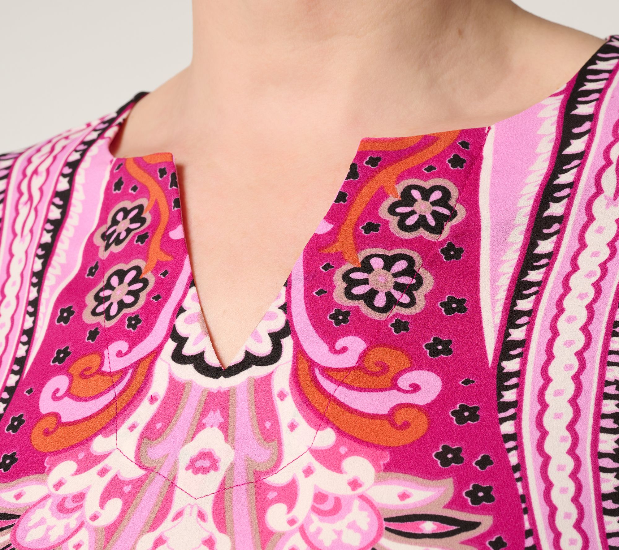 Belle by Kim Gravel Spicy Medallion Print Blouse