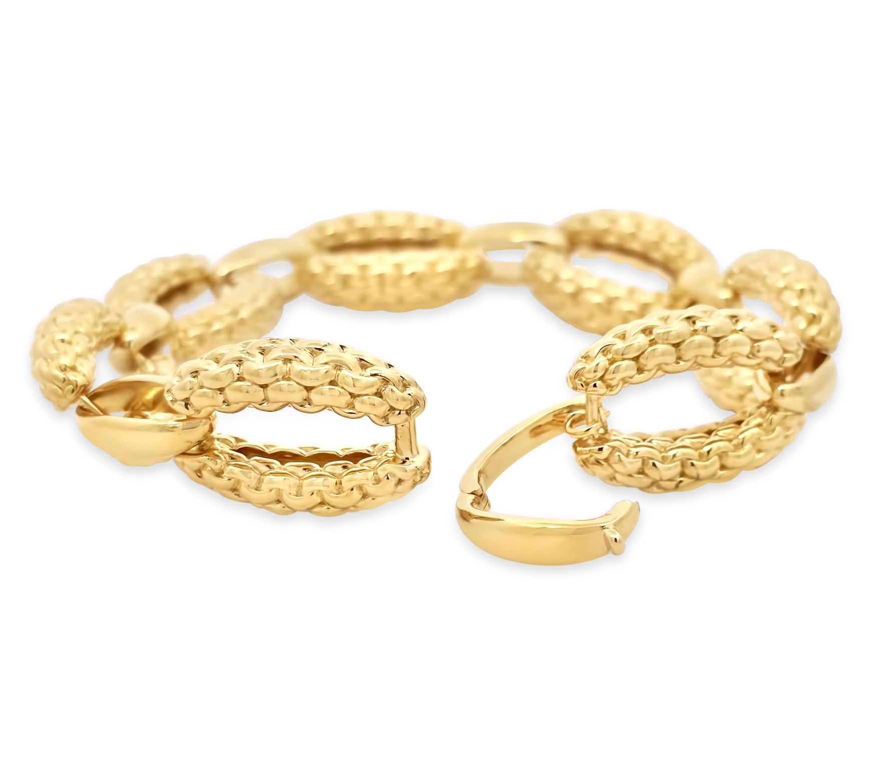 Tiffany Kay Studio 14K Gold Clad Purl Knit OvalLink Bracelet