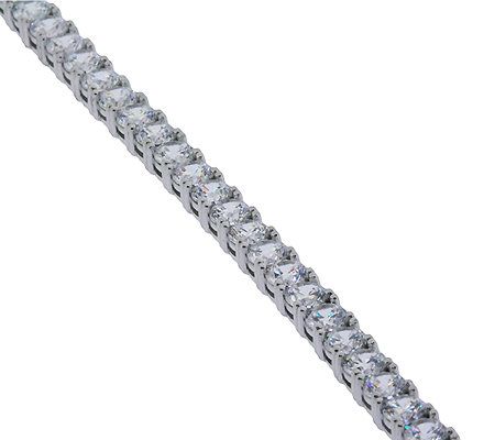 Diamonique Round Prong Set Tennis Bracelet, Platinum Clad
